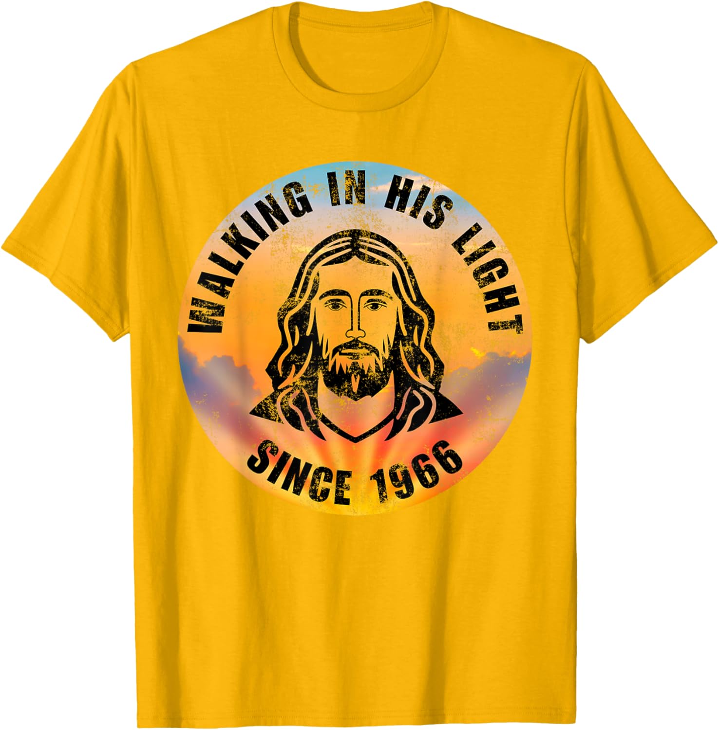 Positive Christian Quote T-Shirt Walking In His Light Since 1966 - 2