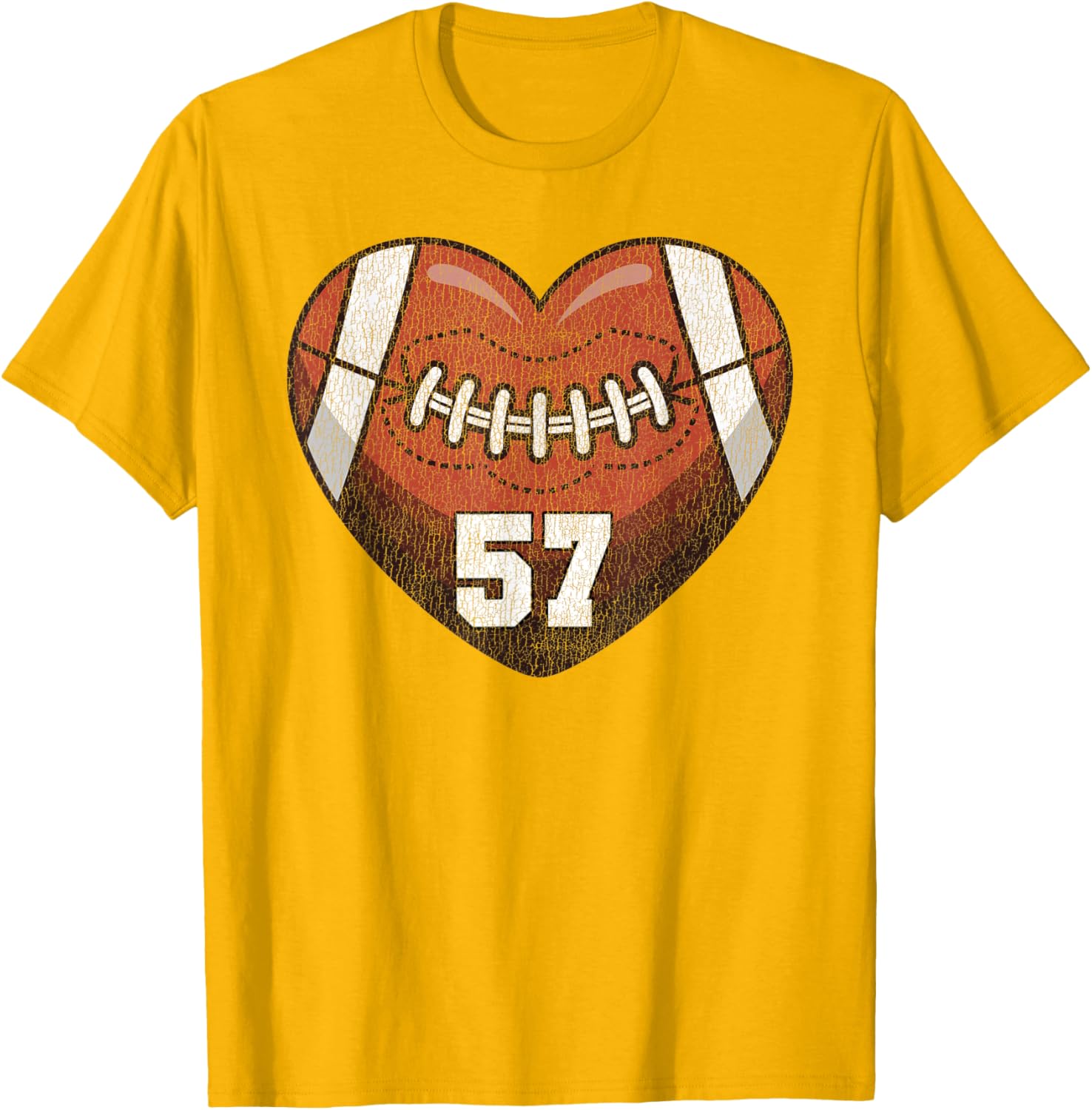 Football Number 57 Distressed Heart T-Shirt for Proud Football Moms - 28