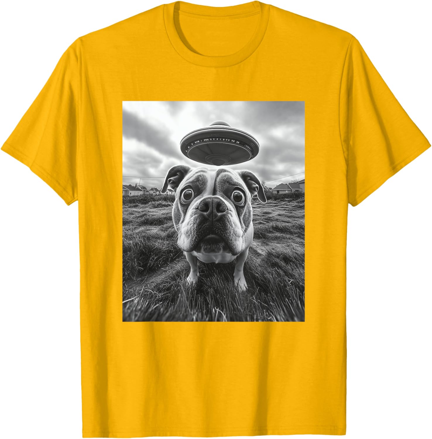 Hilarious English Bulldog UFO Graphic T-Shirt for Dog Lovers of All Ages - 3