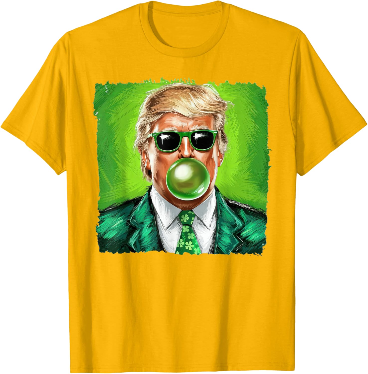 Trump Bubble Gum Sunglasses St. Patrick's Day T-Shirt for Fun Celebrations - 20
