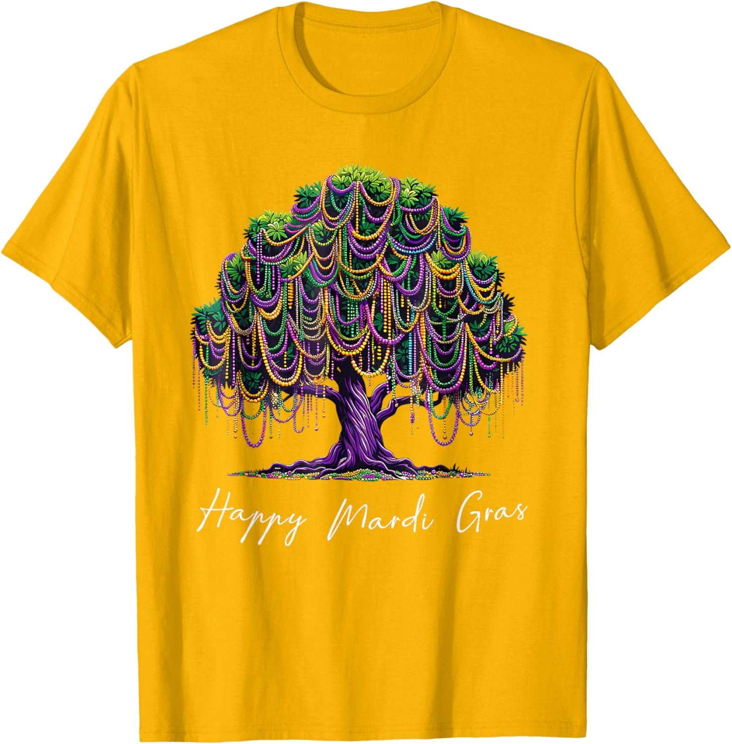 Mardi Gras Tree Beads T-Shirt for Men, Women, and Kids – Fat Tuesday Fun - 21