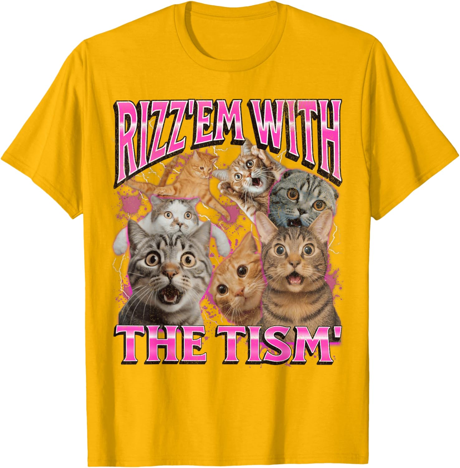 Funny Rizz Em With The Tism Cat Meme Vintage 90s T-Shirt for Men and Women - 28