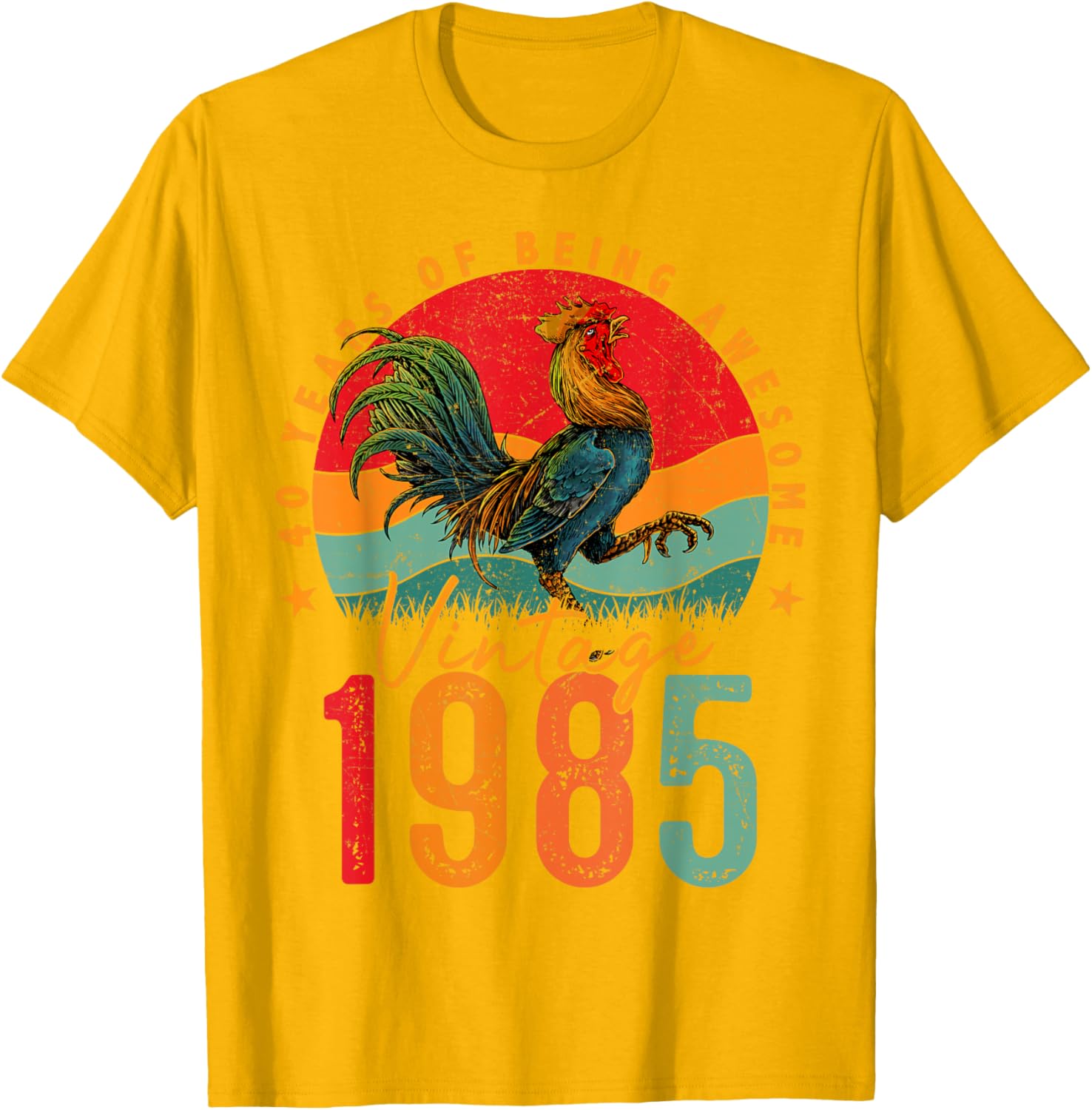 Vintage 1985 Chicken 40th Birthday Mens T-Shirt for 40 Year Old Gifts - 20
