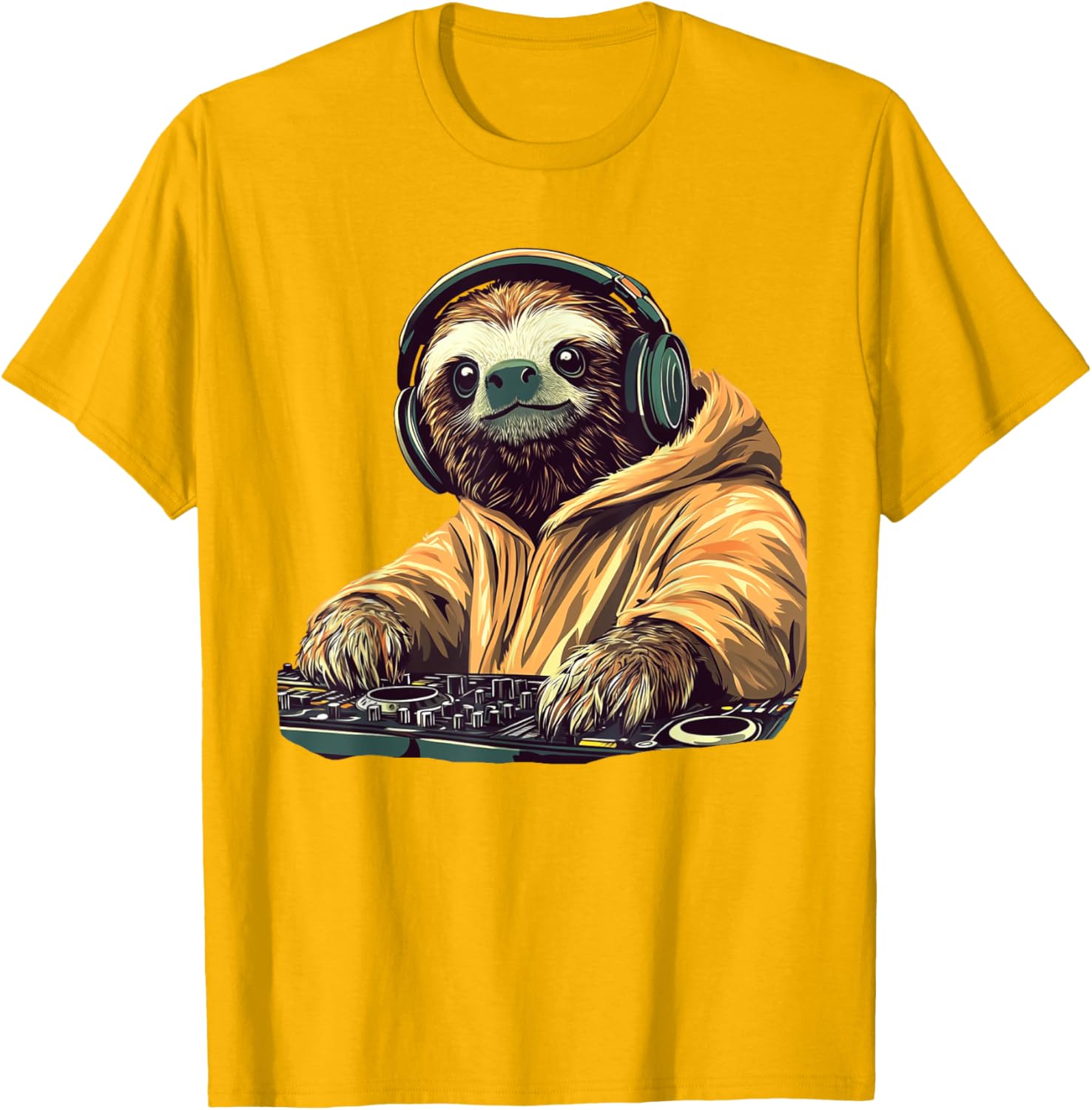 DJ Sloth Slow Jam Heat Costume T-Shirt for Fun Music Lovers - 2