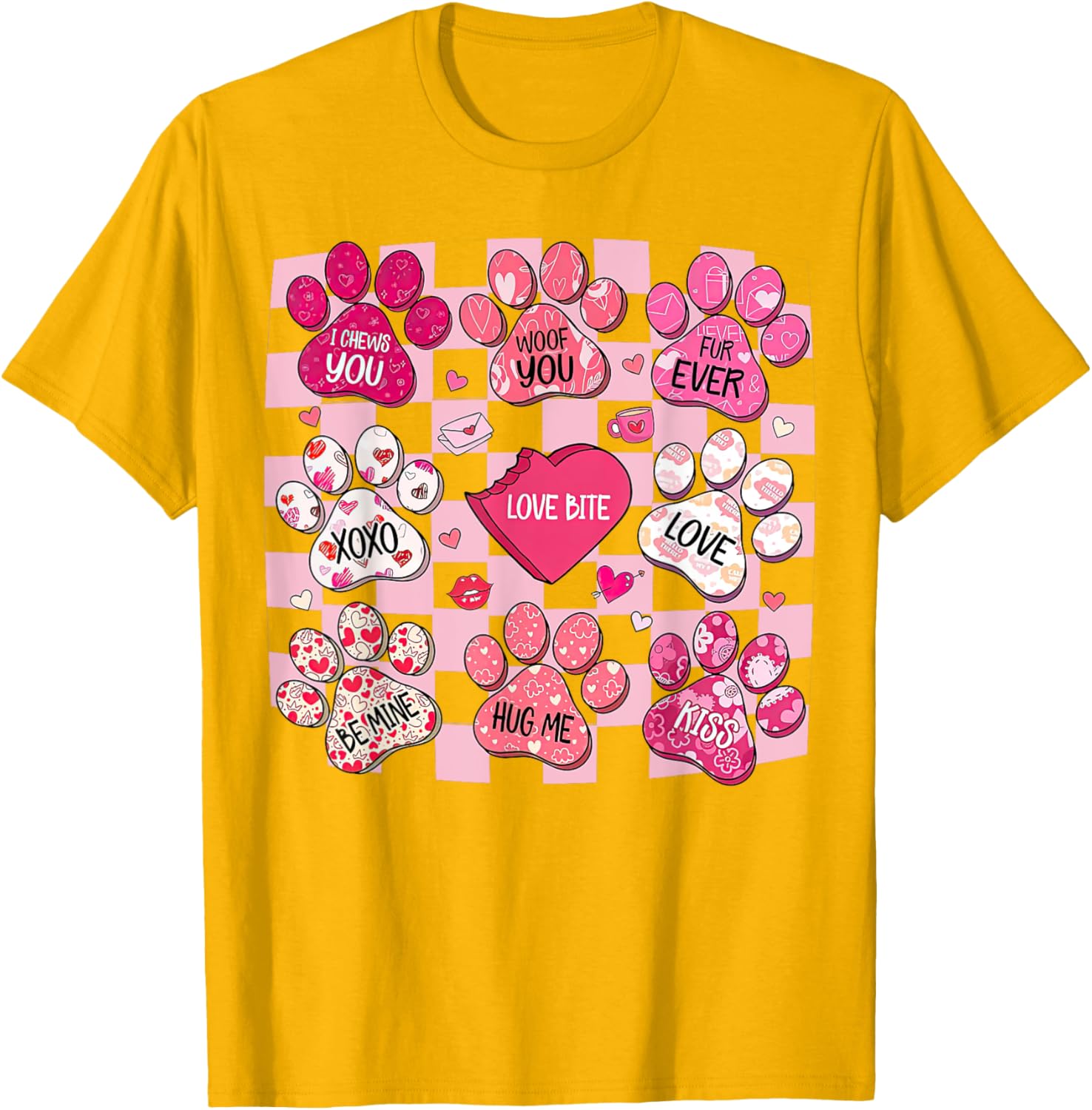 Cute Dog Paw Heart T-Shirt for Valentine's Day - Perfect Gift for Dog Lovers - 27