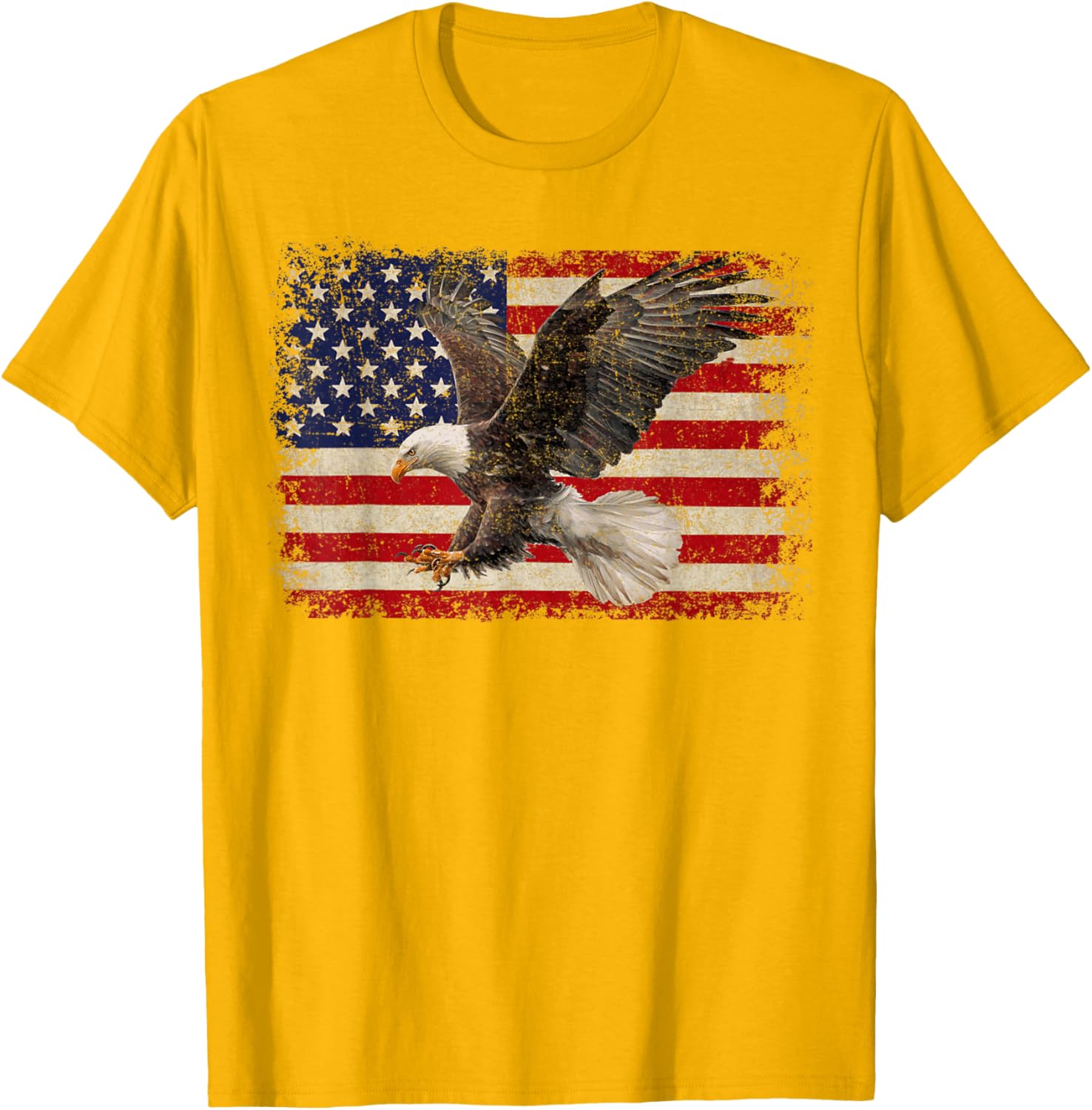 Patriotic Bald Eagle 4th of July T-Shirt with USA Flag Design - 11