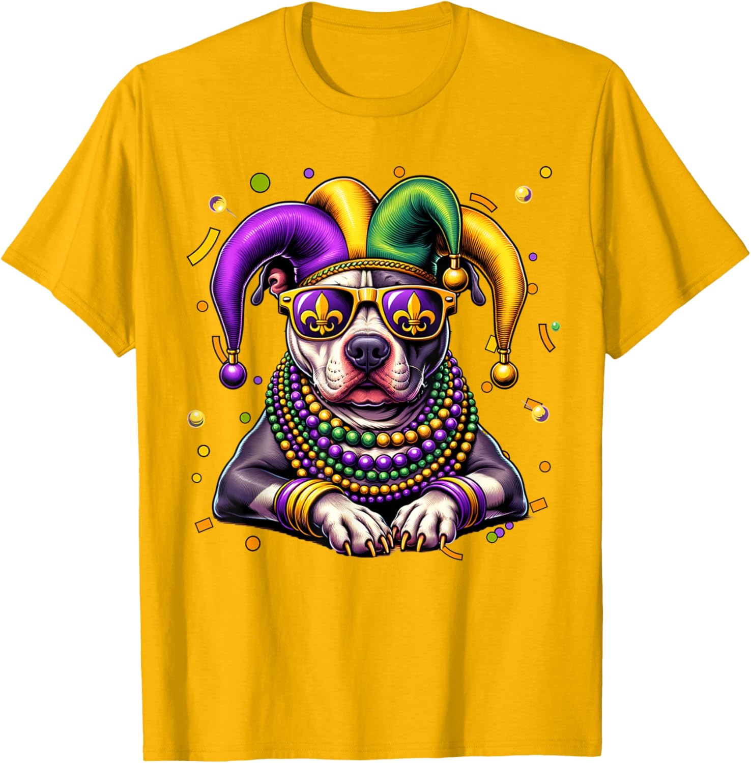 Mardi Gras Pitbull Festival T-Shirt for Men and Women - Fun Carnival Wear - 8