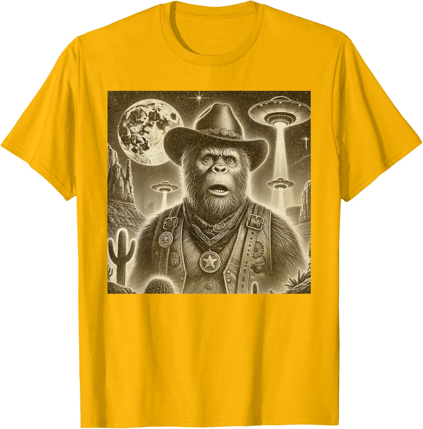 Bigfoot UFO Selfie T-Shirt for Fun Loving Alien Enthusiasts - 10