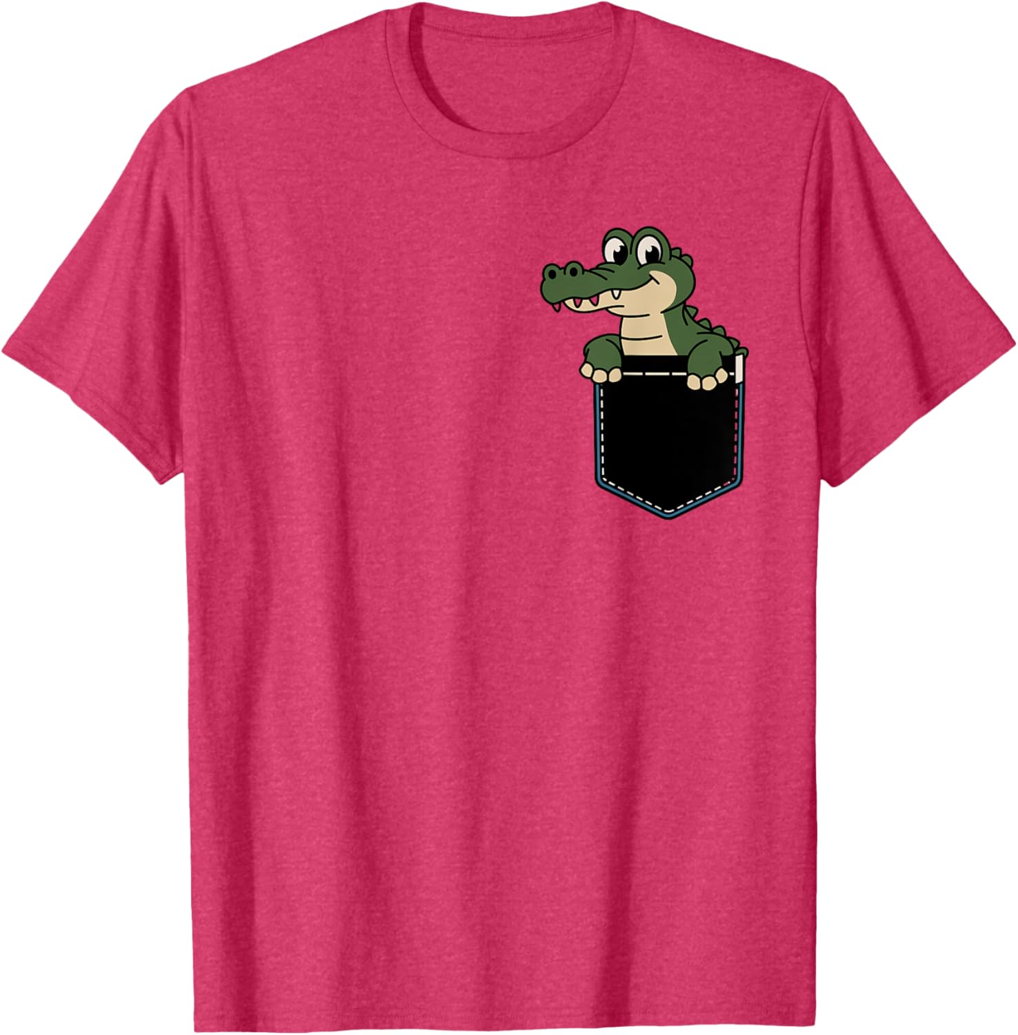 Funny Crocodile Pocket T-Shirt for Men and Women – Cute Animal Design - 12