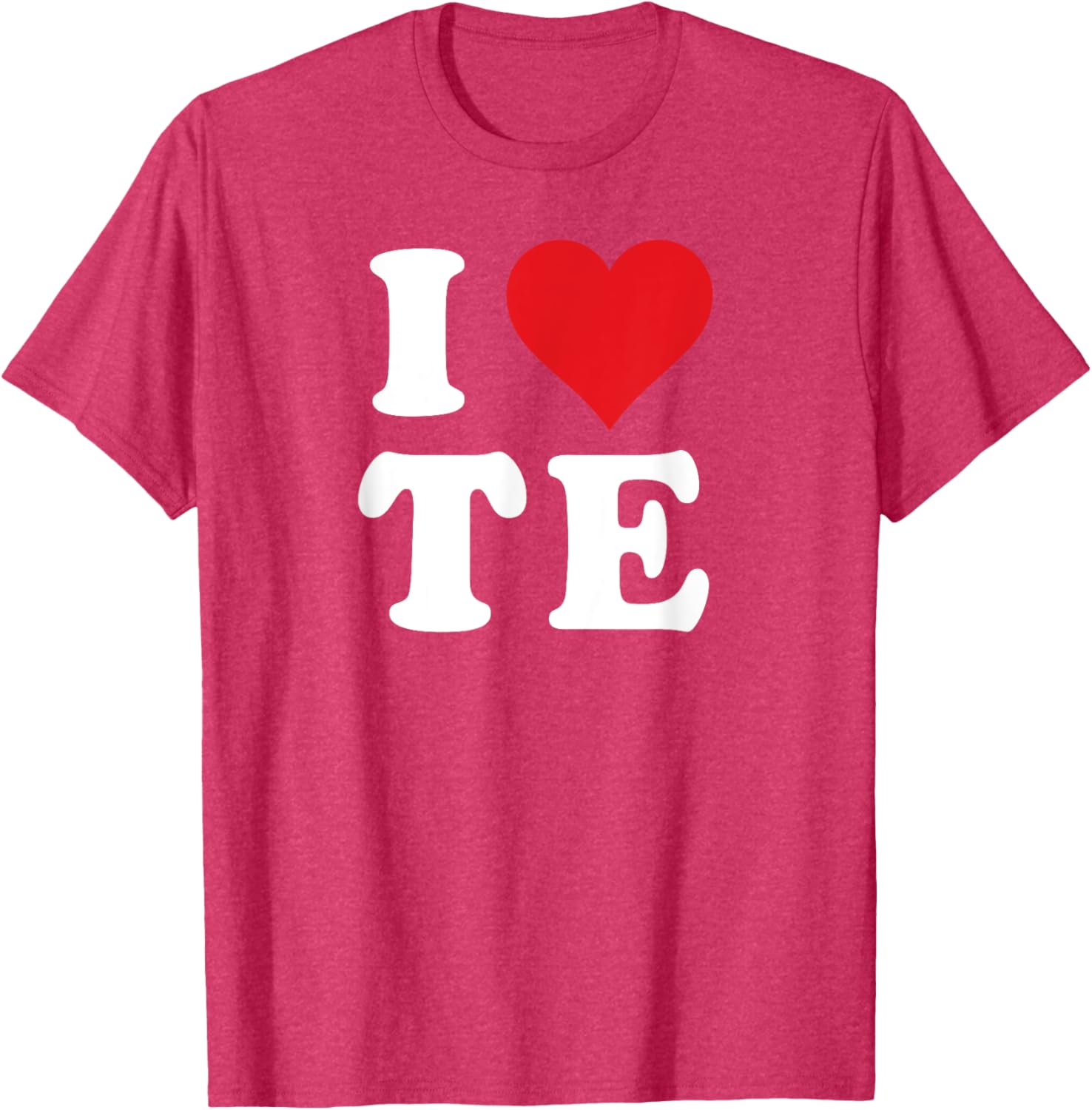 I Love TE Initials Heart T-Shirt for Personalization and Style - 1