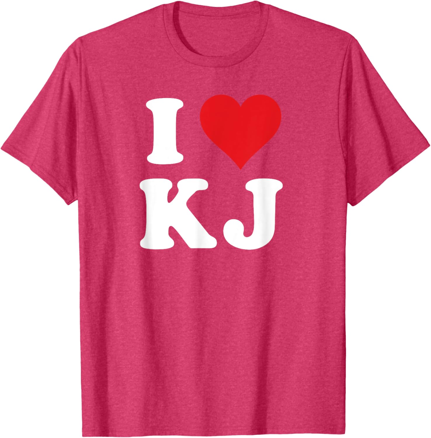 I Love KJ Initials Heart Design K J T-Shirt for Stylish Casual Wear - 13