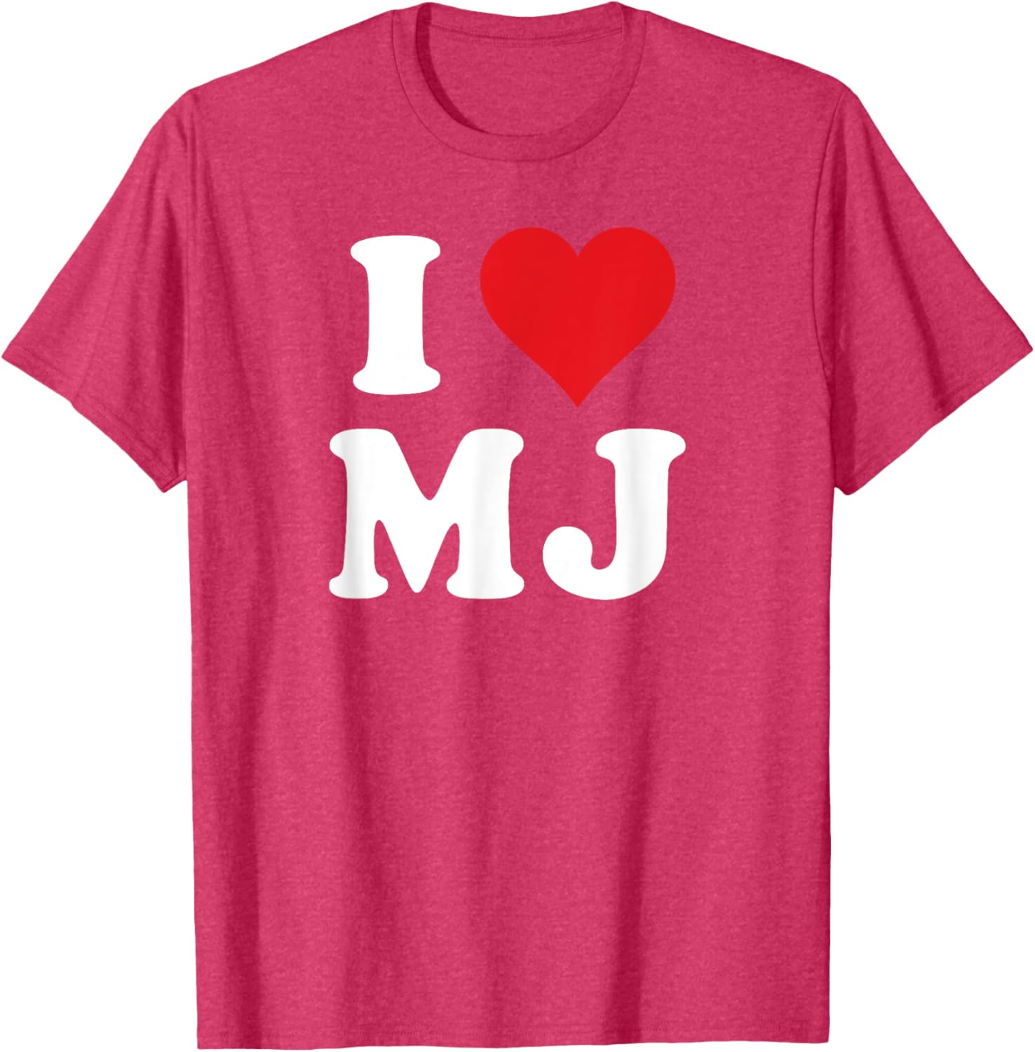 I Love MJ Initials Heart M J Personalized T-Shirt for Fans - 3