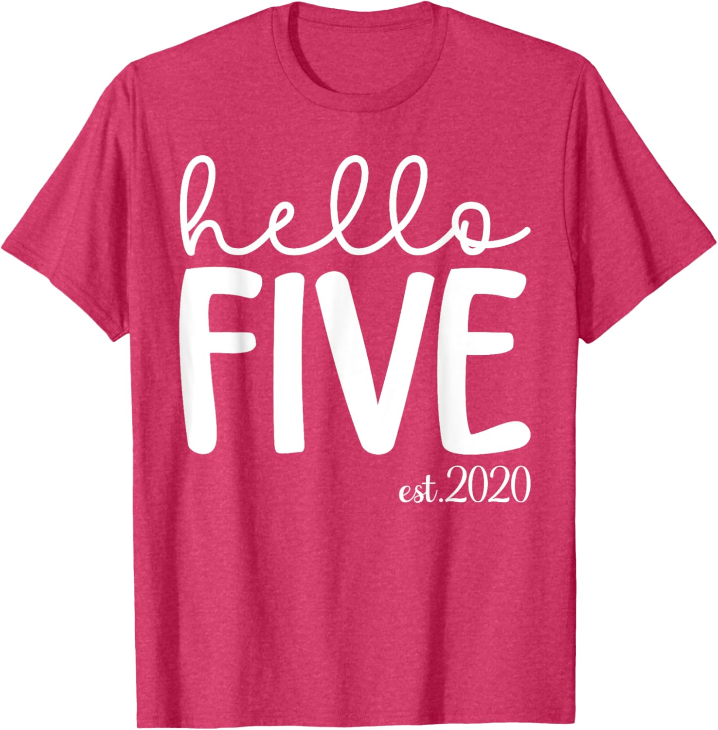 Hello Five 5th Birthday T-Shirt for Girls Age 5 Cute Gift Idea - 14