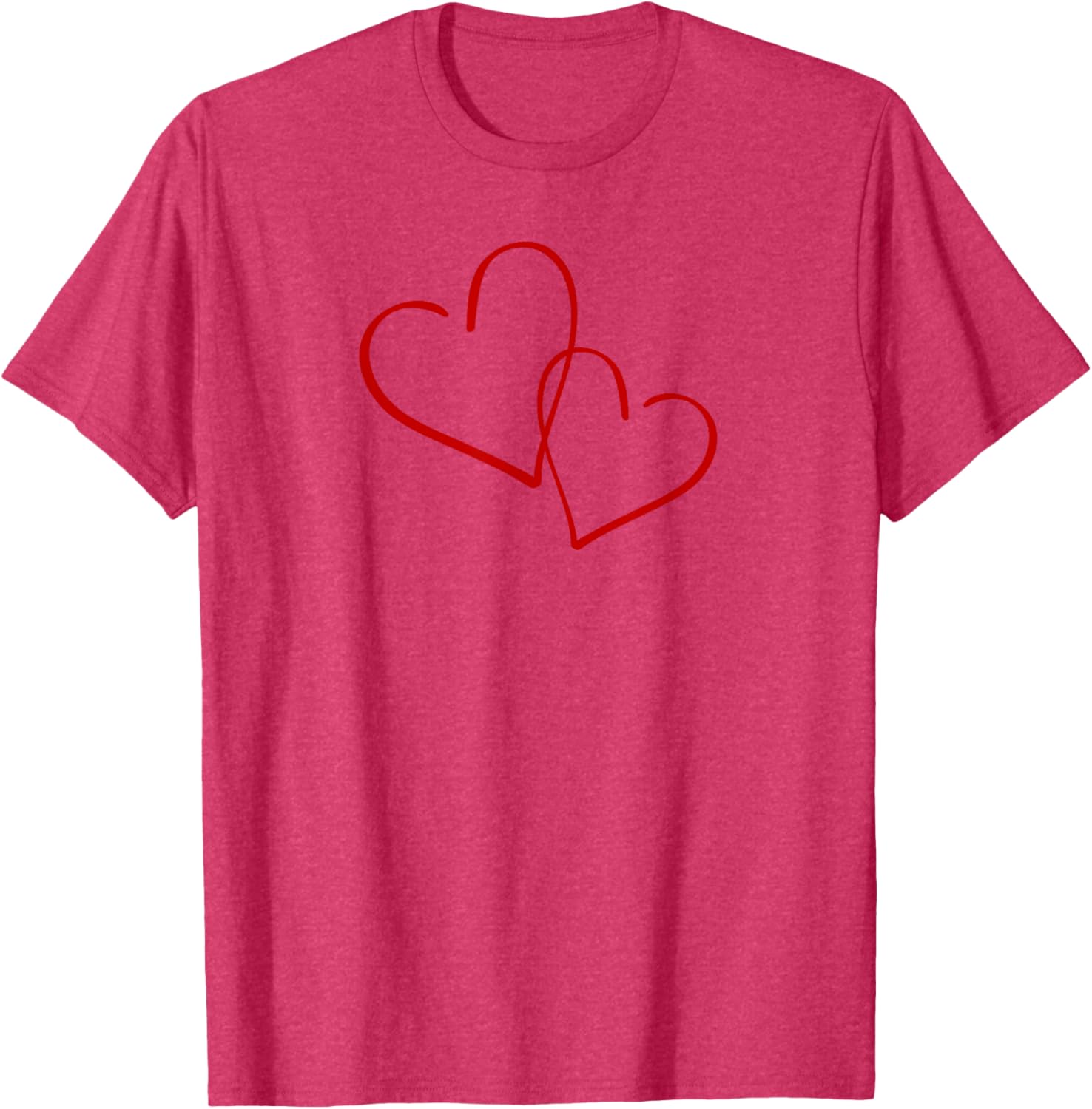Valentine's Day Red Linked Hearts T-Shirt Perfect for Cupid's Day Celebration - 1
