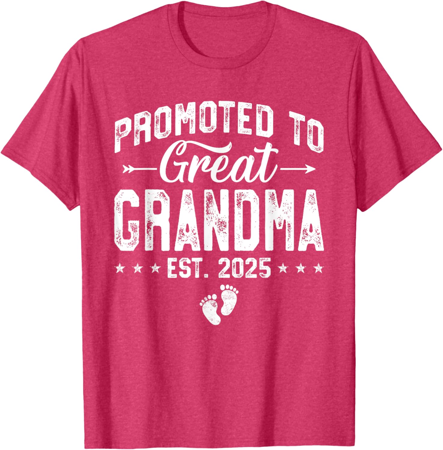 Promoted to Great Grandma 2025 Cute T-Shirt for New Grandparents - 7