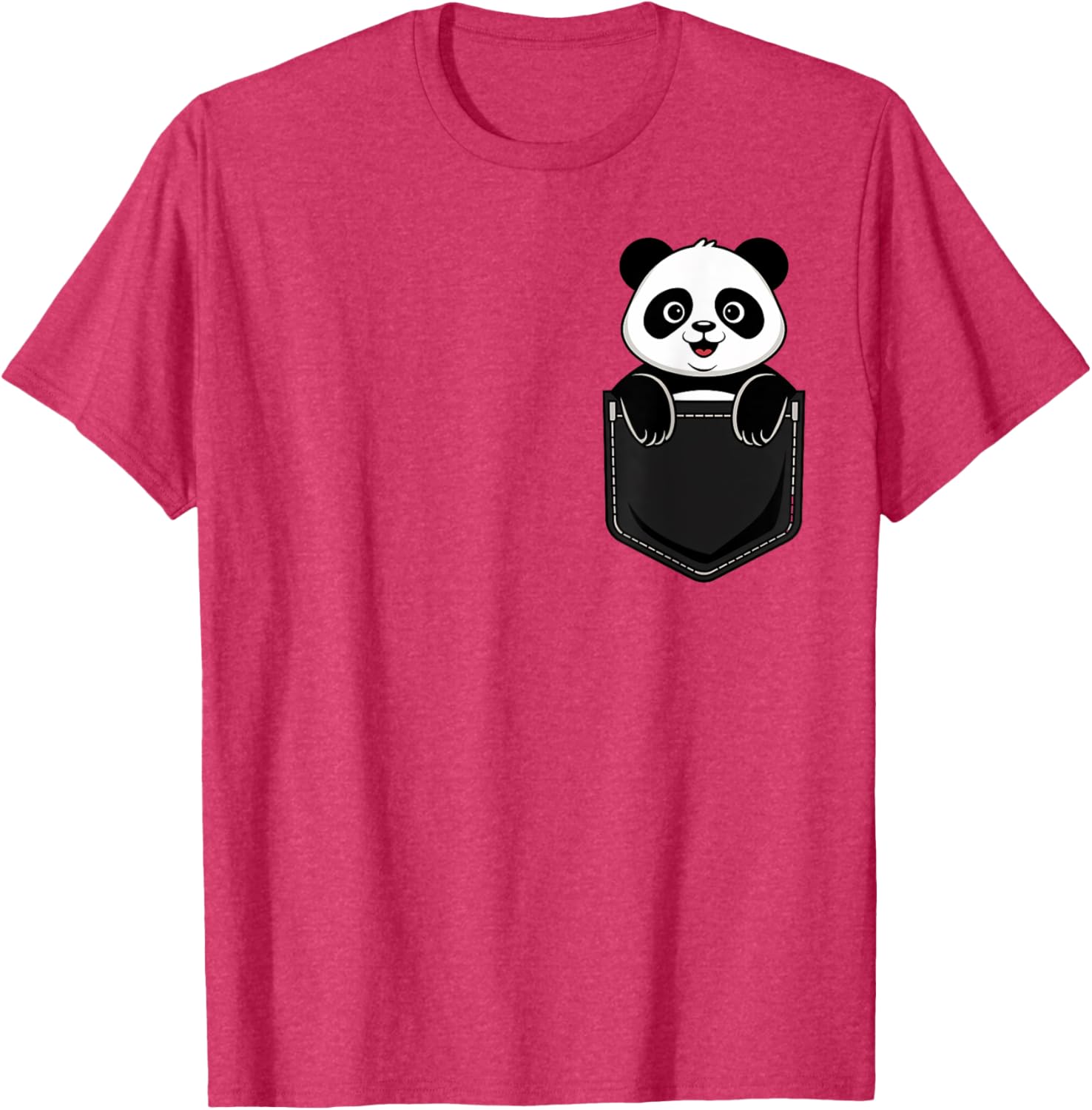 Cute Funny Panda T-Shirt for Men and Women Pocket Animal Design - 15