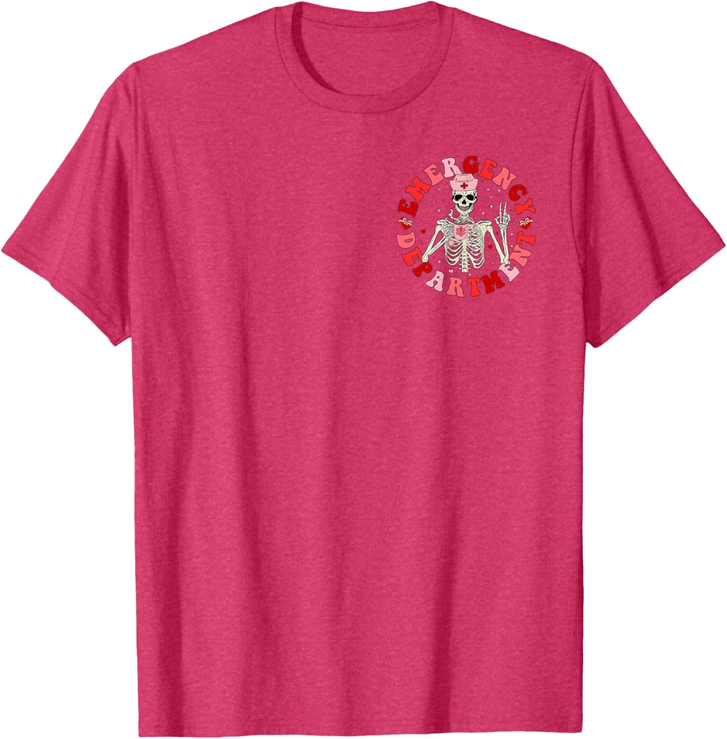 Emergency Department Skeleton ER Valentine's Day T-Shirt for Fun Lovers - 26