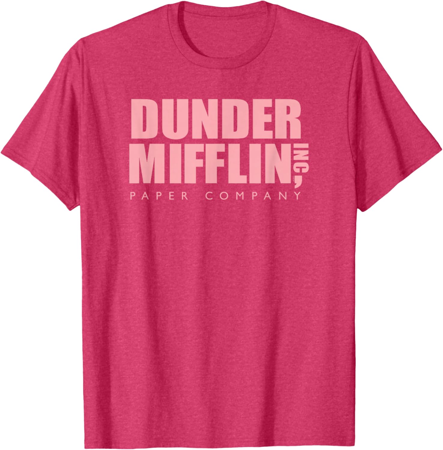 Pink Dunder Mifflin Logo T-Shirt for Office Fans - Fun Casual Wear - 12