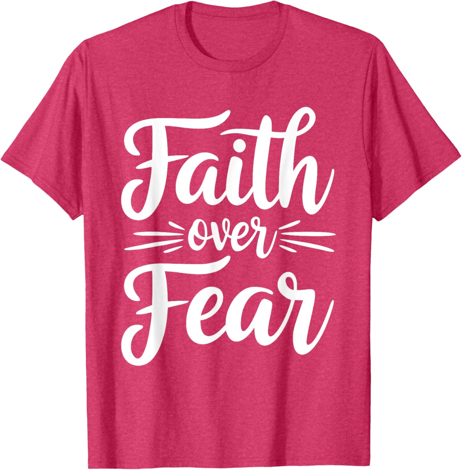 Faith Over Fear Inspirational Black T-Shirt for Adults - Short Sleeve - 24