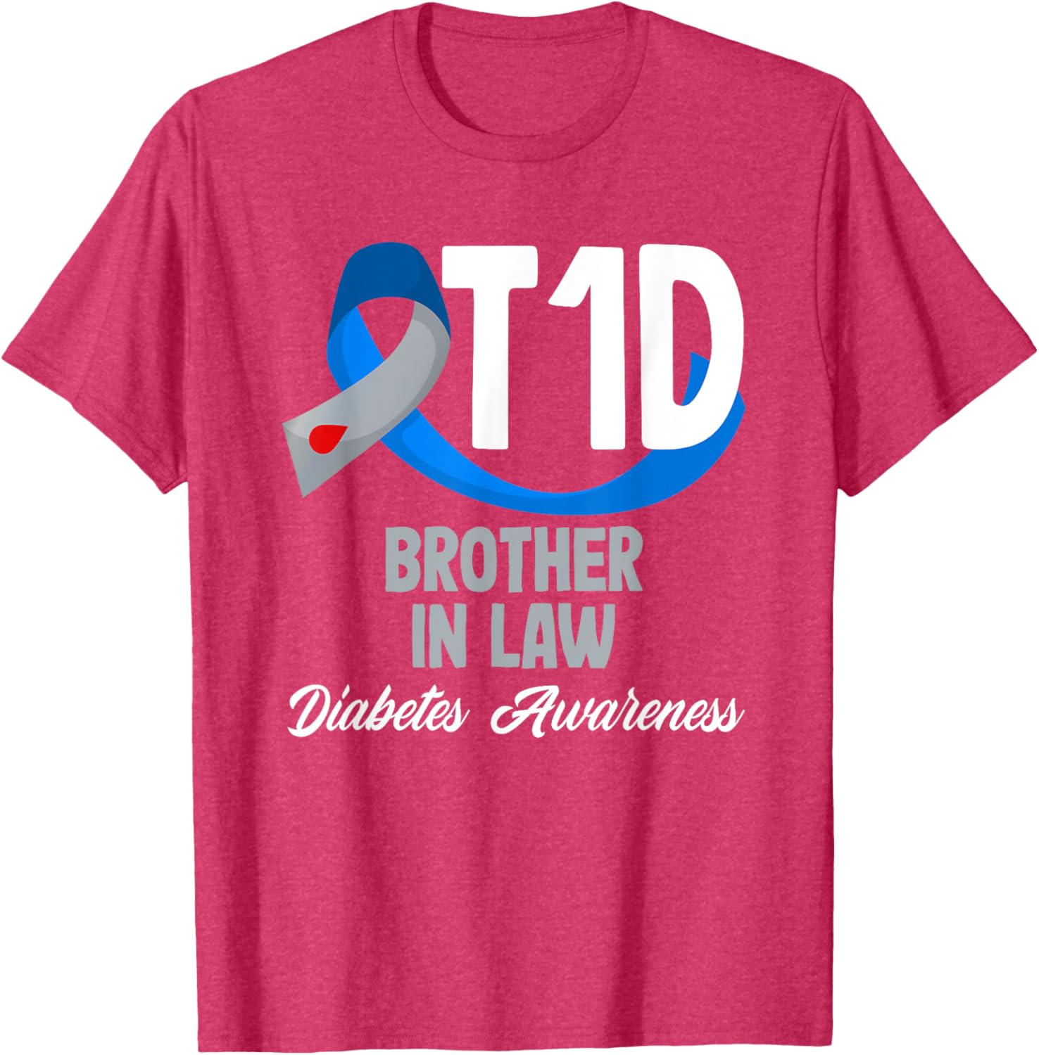 T1D Brother In Law Diabetes Awareness T-Shirt for Supportive Family Members - 20