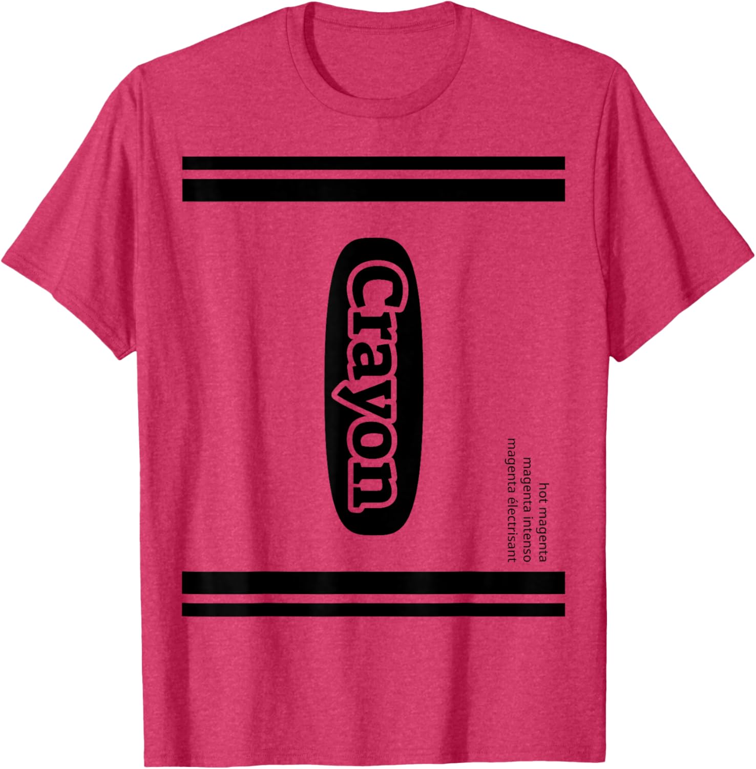 Hot Magenta Crayon Costume T-Shirt for Fun Group Activities and Events - 1