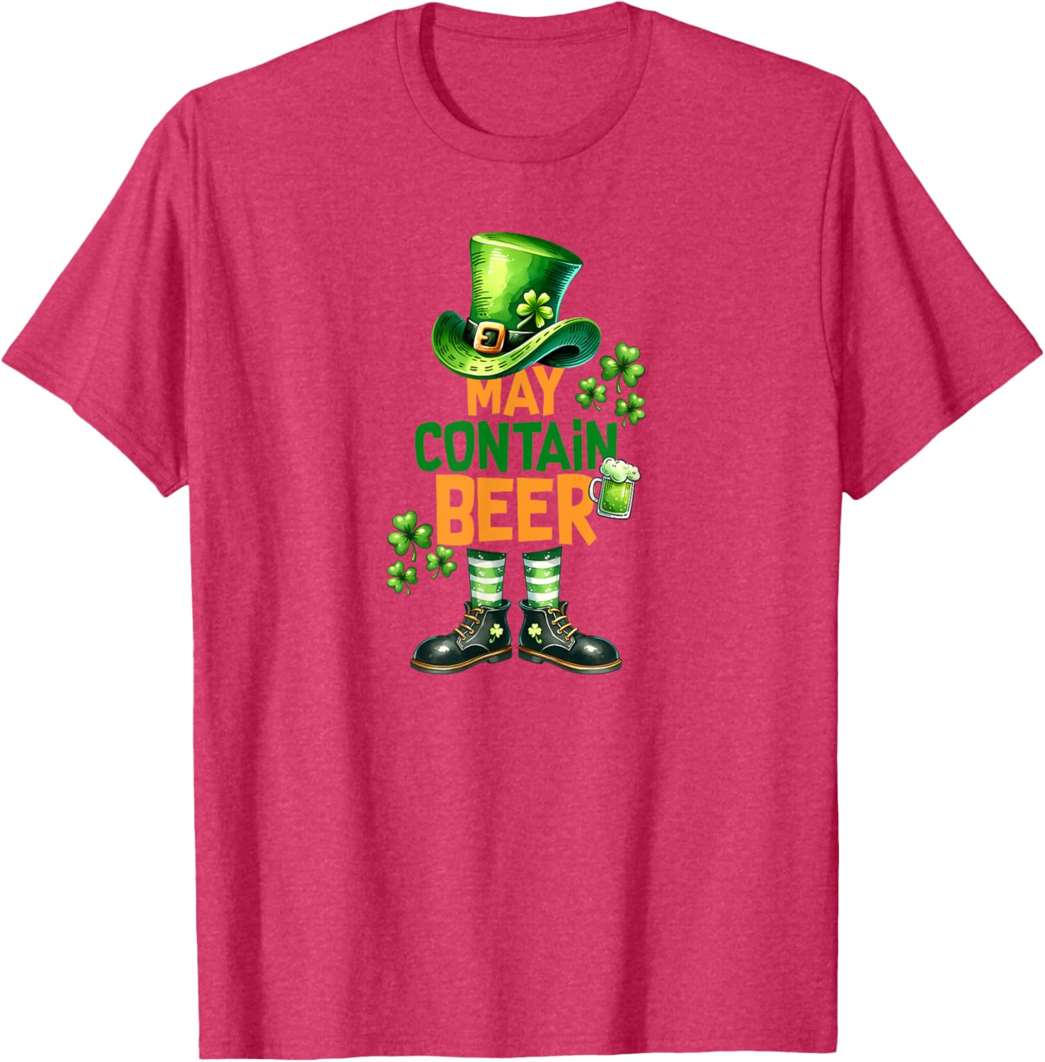 Funny May Contain Beer St Patrick's Day T-Shirt for Celebrations - 17