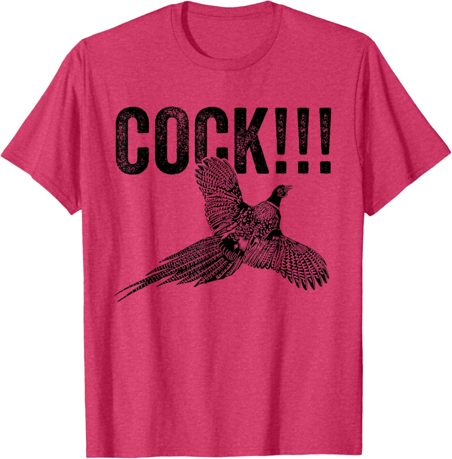 Funny Men's Cock Pheasant Hunting T-Shirt for Upland Hunters - 12