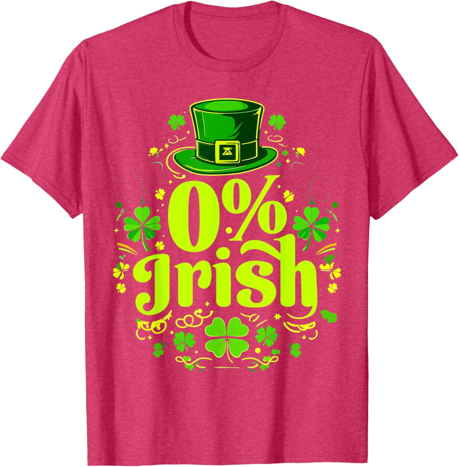 Funny 0% Irish St. Patrick's Day Zero Percent Graphic T-Shirt for Fun - 18