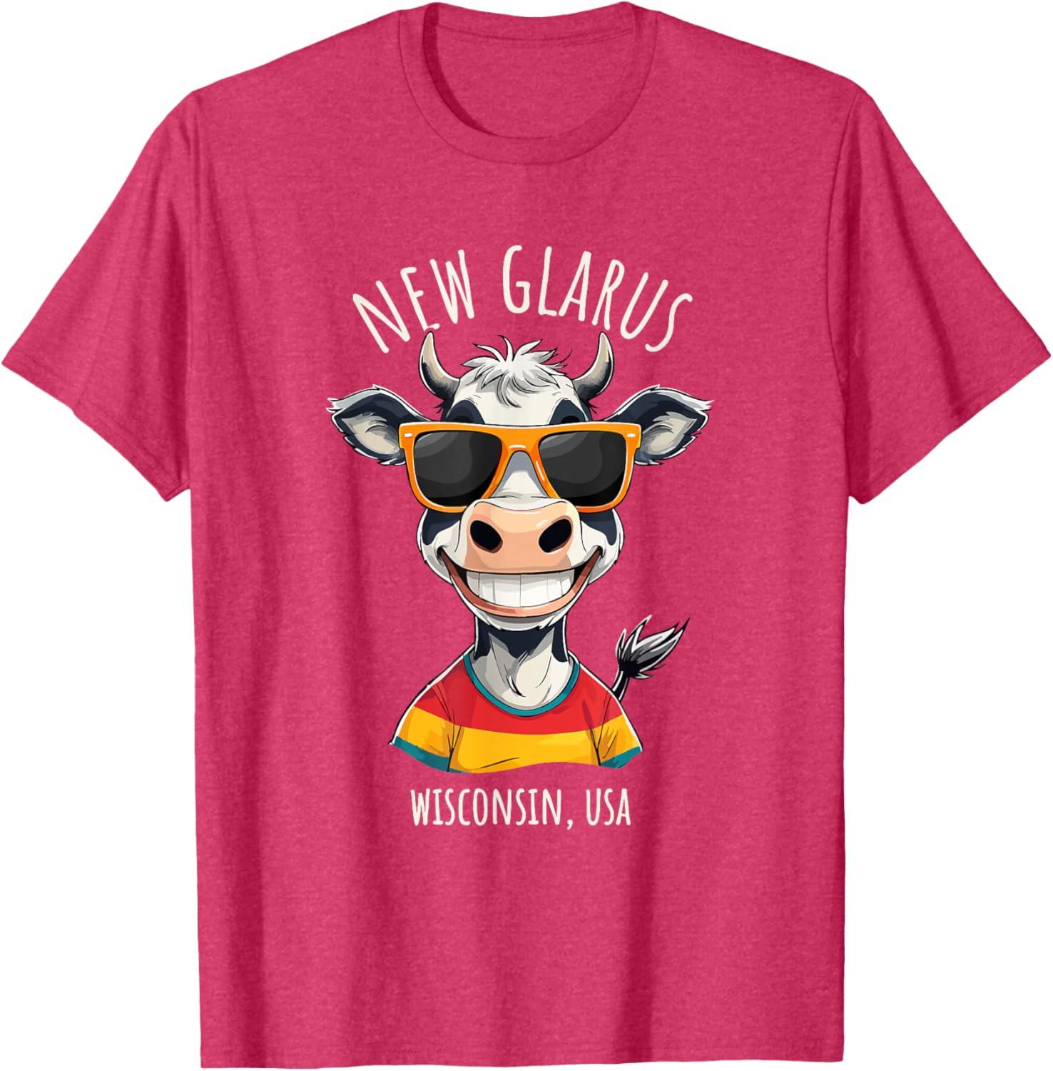 Funny Cow Cartoon T-Shirt from New Glarus WI USA - Unique Gift Idea - 8