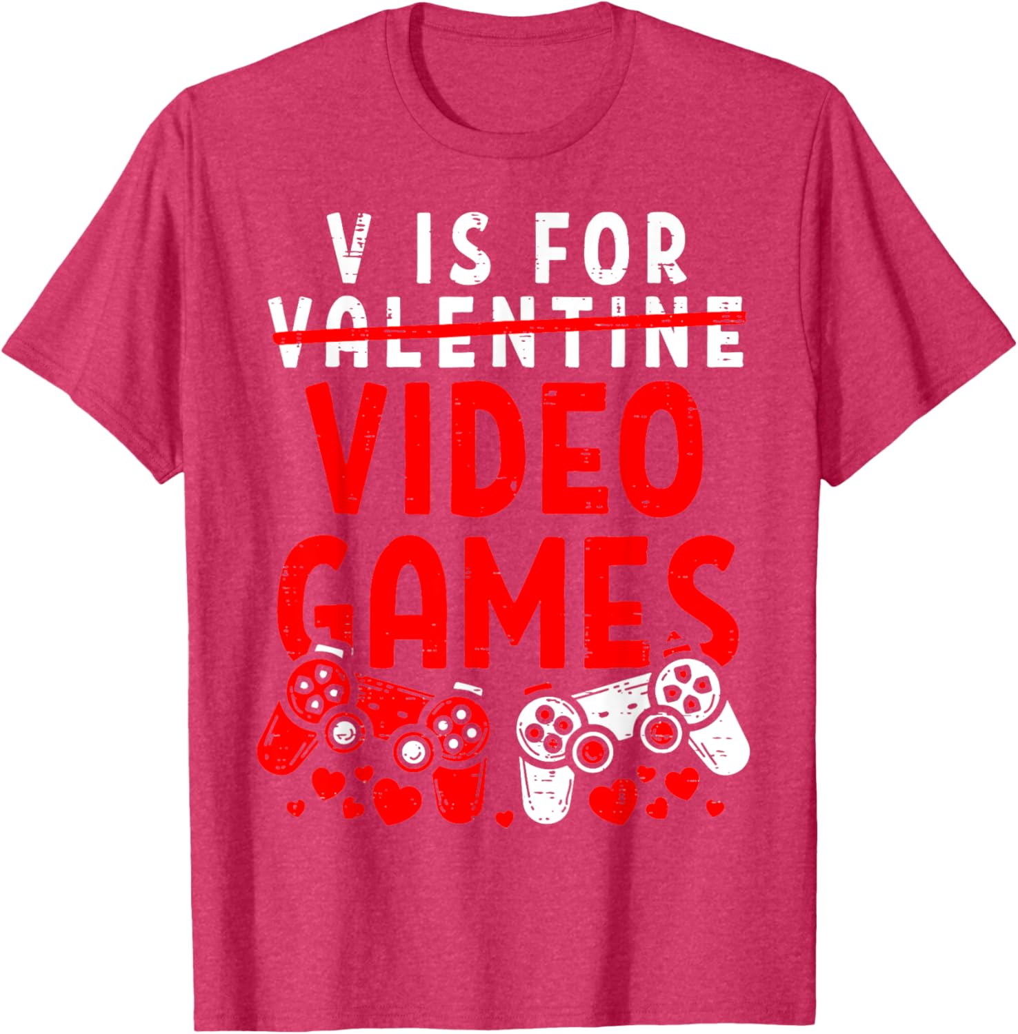 Funny V Is For Video Games Valentine's Day T-Shirt for Gamer Men - 13