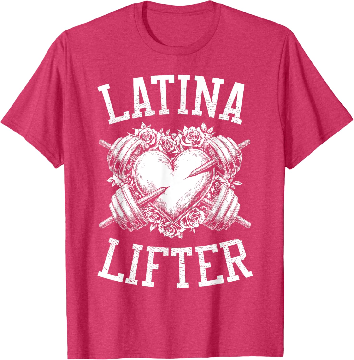 Latina Lifter Heart Fitness T-Shirt for Hispanic Gym Lovers - 20