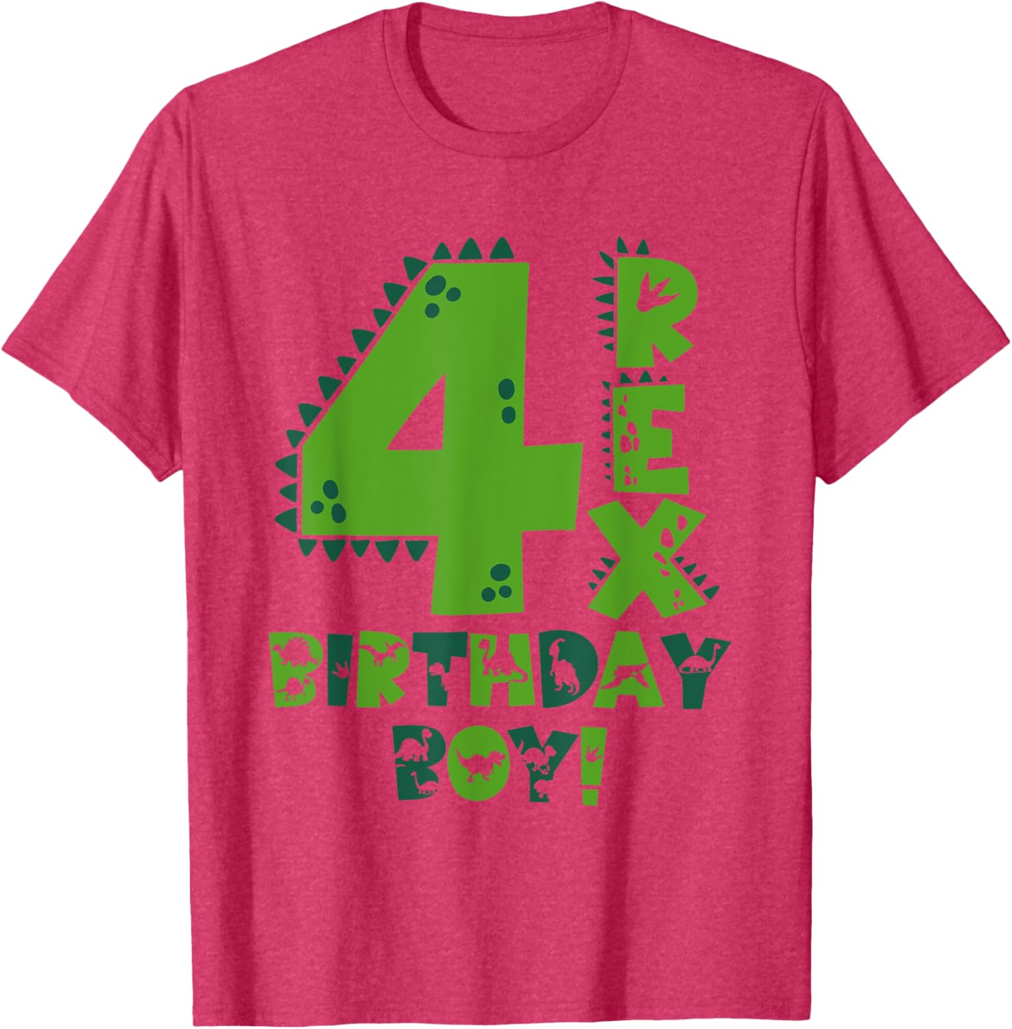 Fun Four Rex Dinosaur T-Shirt for 4-Year-Old Birthday Boys - 10