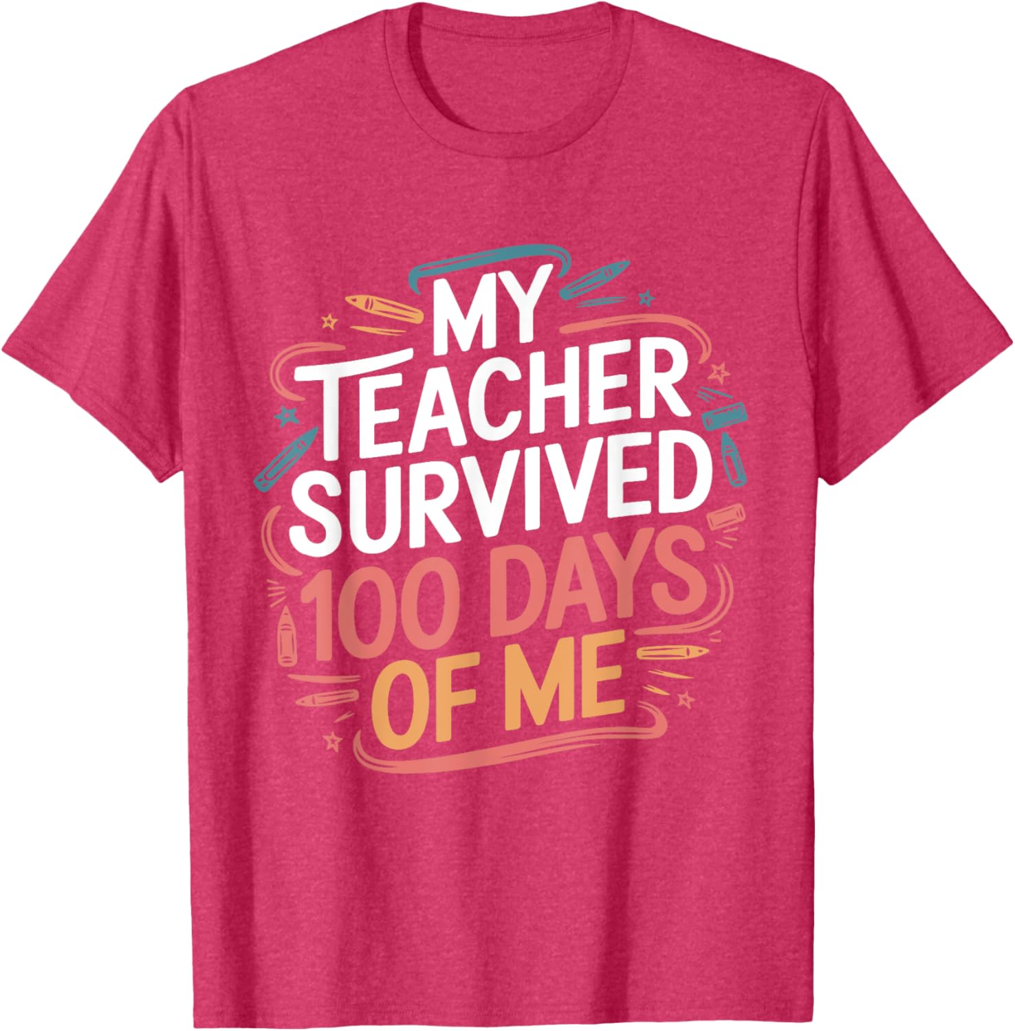 Funny Teacher 100 Days of School T-Shirt Gift for Educators - 12