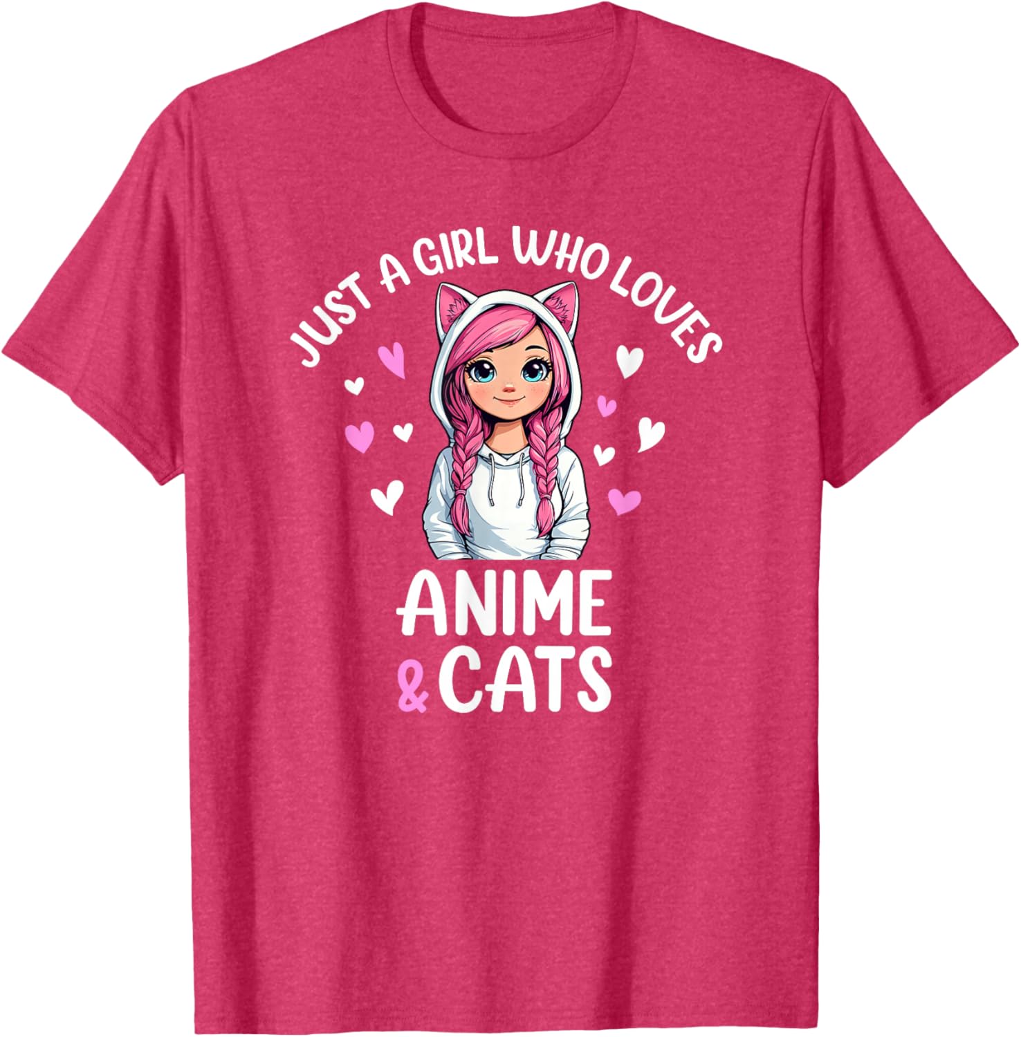 Just A Girl Who Loves Anime and Cats T-Shirt for Cat and Anime Fans - 19