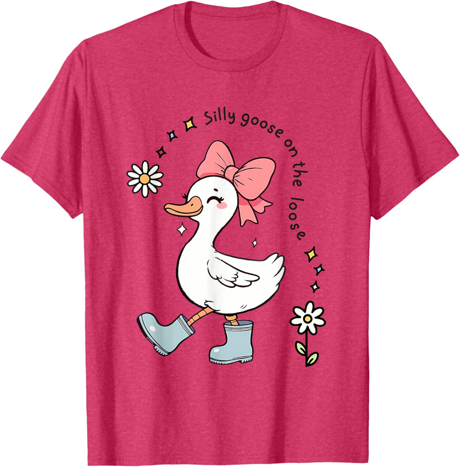 Funny Silly Goose On The Loose Kids T-Shirt for Girls - Adorable Design - 9