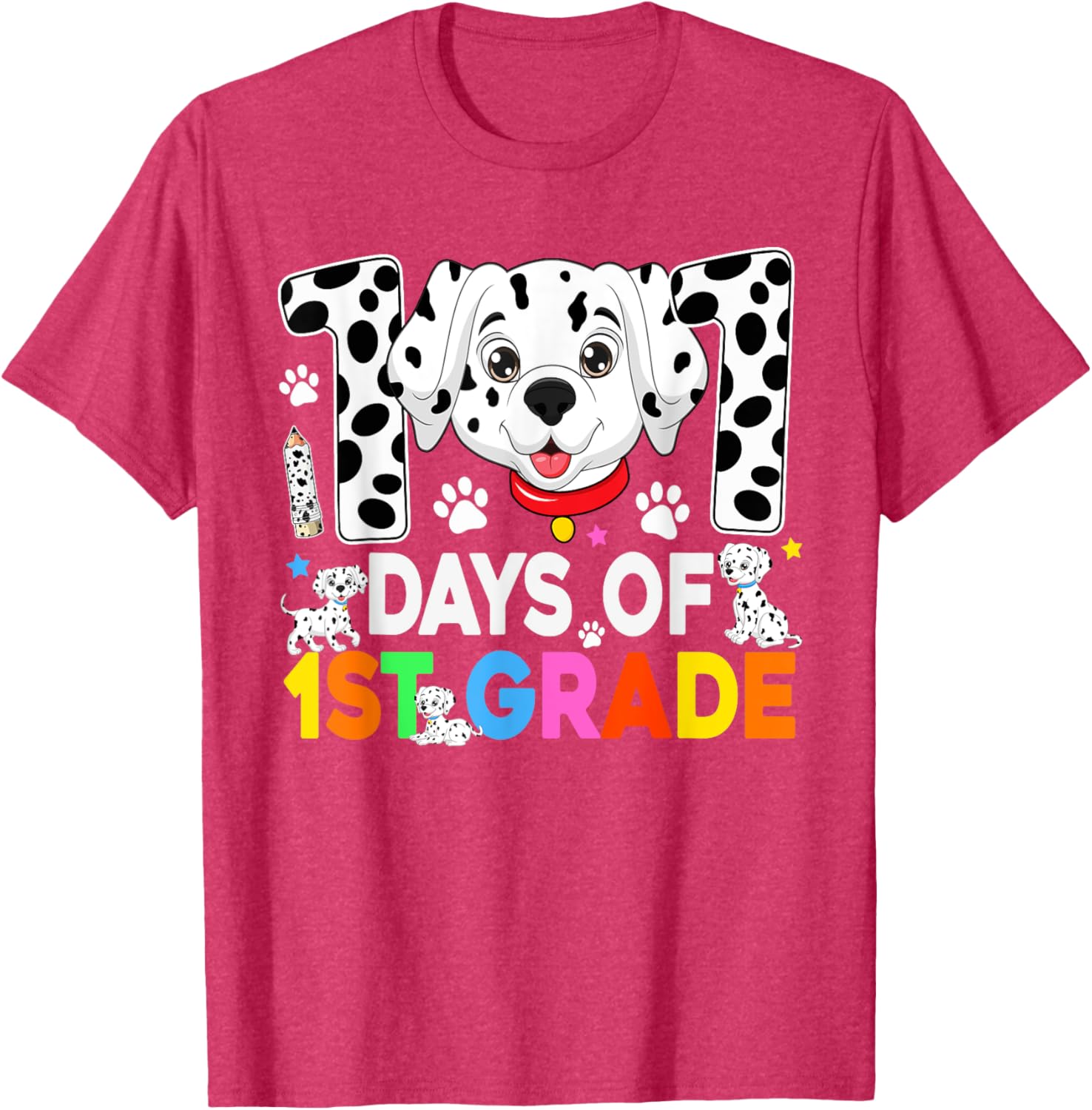 100 Days of School Dalmatian Dog T-Shirt for Kids 3rd Grade Fun Fashion - 4
