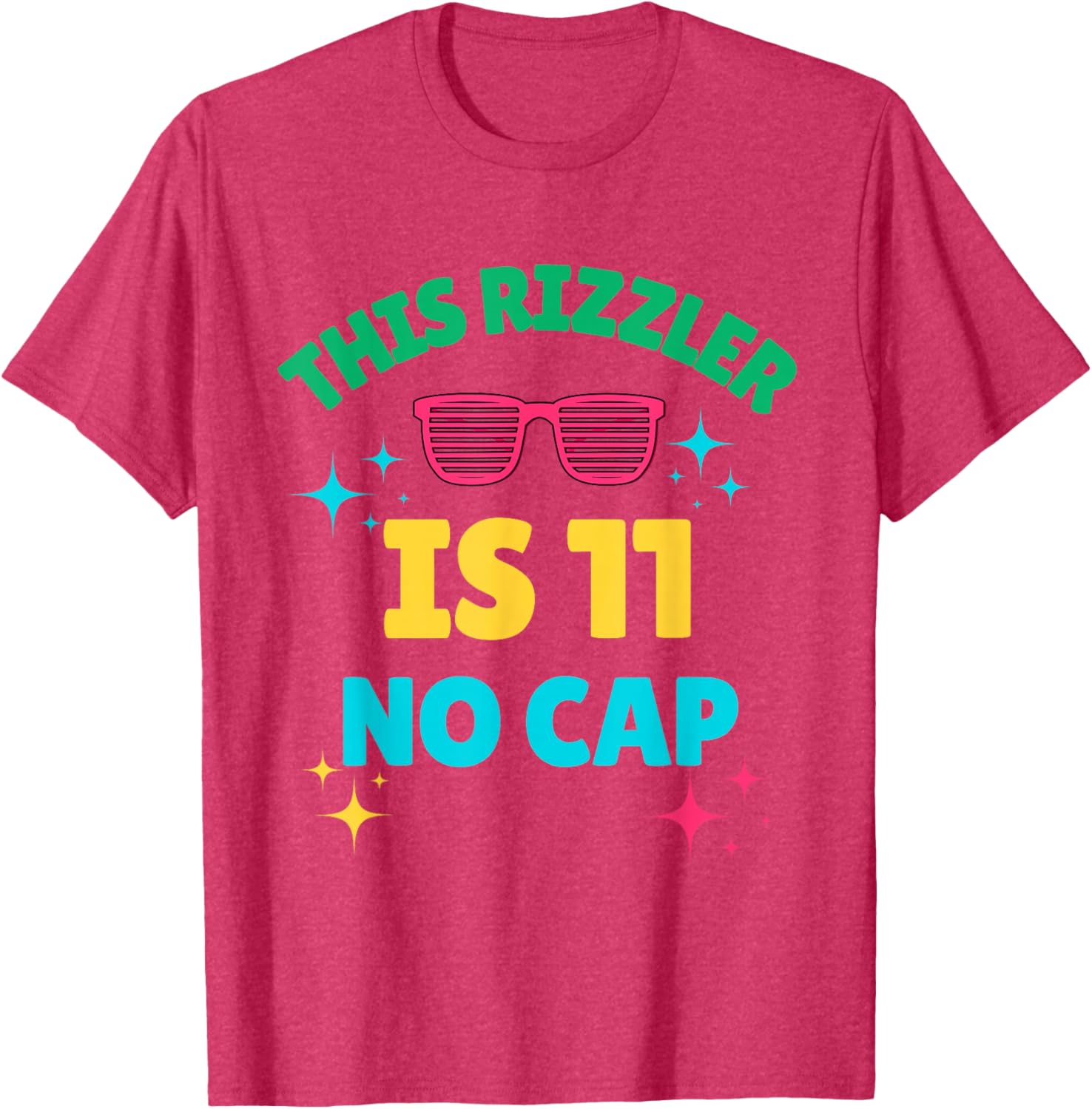 Cool 11th Birthday Rizzler T-Shirt Fun Gift for Boys and Girls - 13