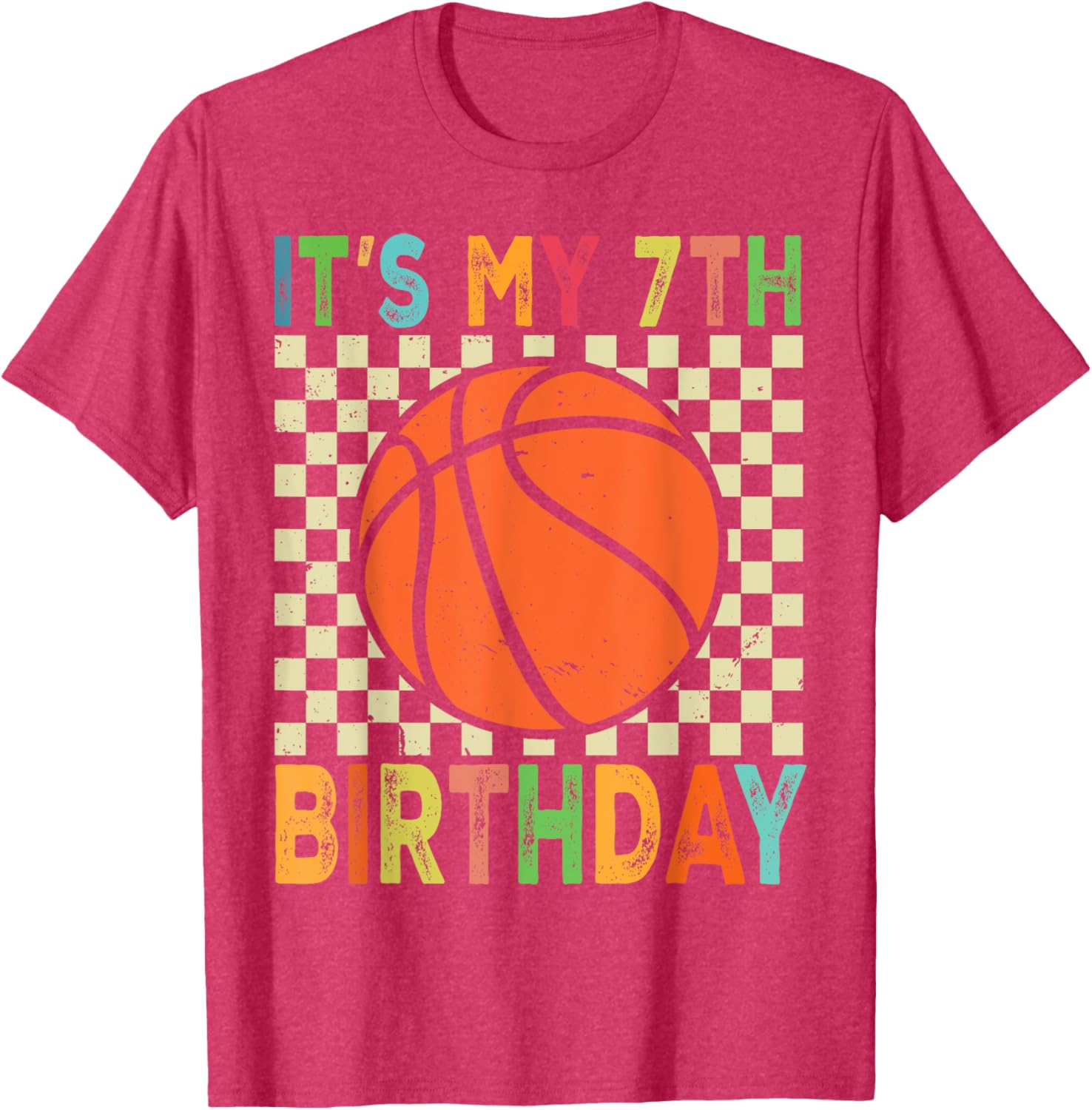 7th Birthday Basketball T-Shirt for Young Players and Fans - 10