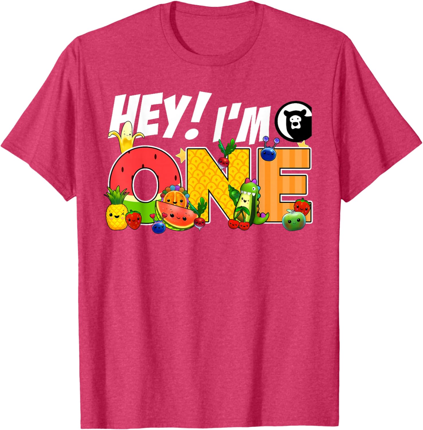 Funny Hey I'm One Birthday Boy T-Shirt for Kids with Cute Fruit Design - 13