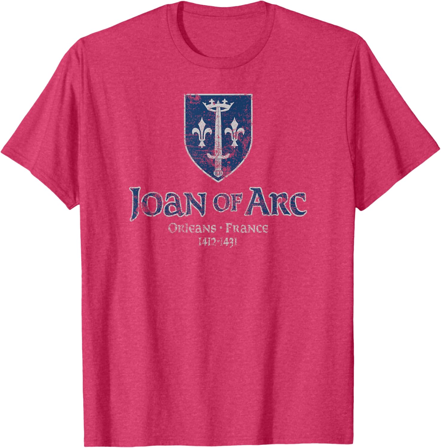 Distressed Joan of Arc Crest Orleans T-Shirt for History Lovers - 18