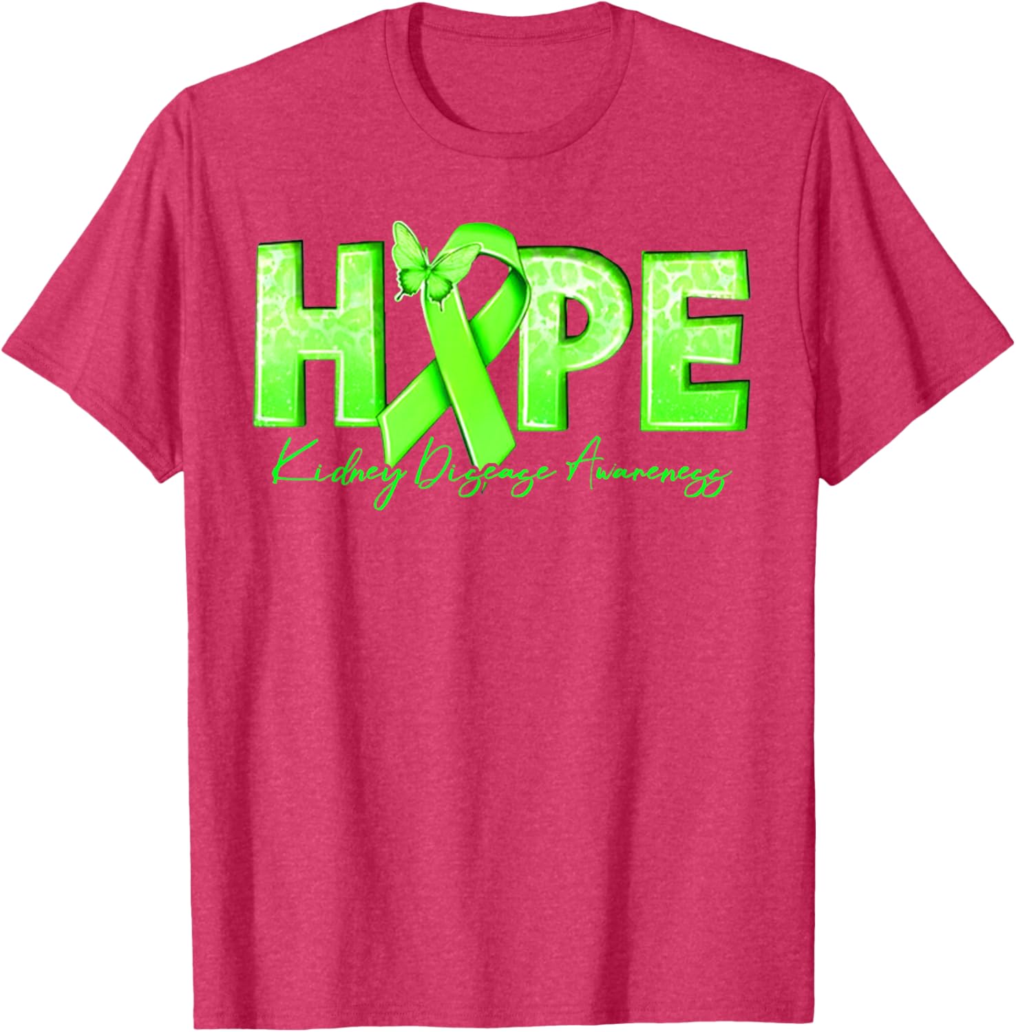 Hope Kidney Disease Awareness Green Ribbon T-Shirt for Renal Health Support - 6