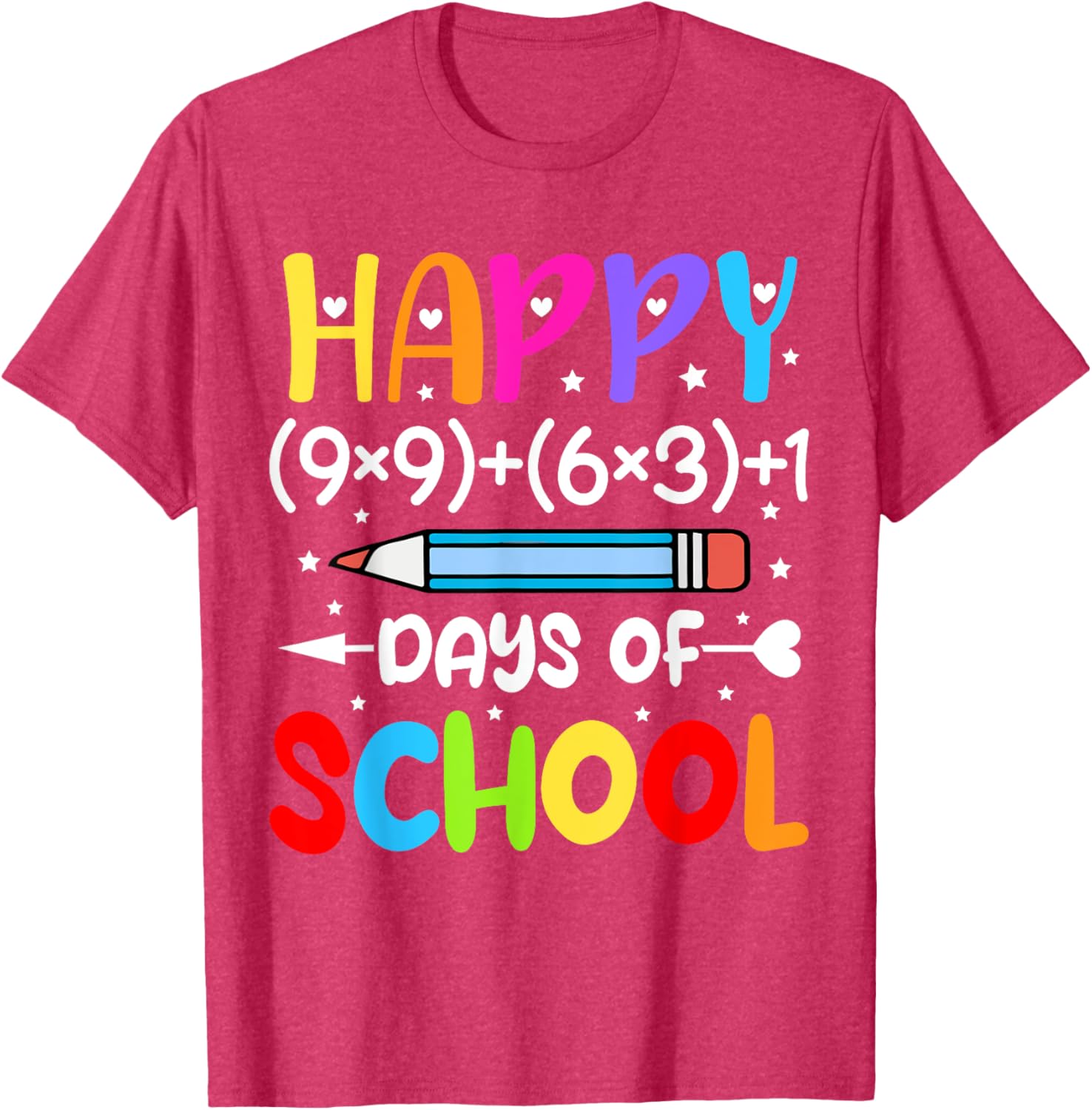 Happy 100th Day of School T-Shirt for Kids Fun Math Teacher Gift - 10