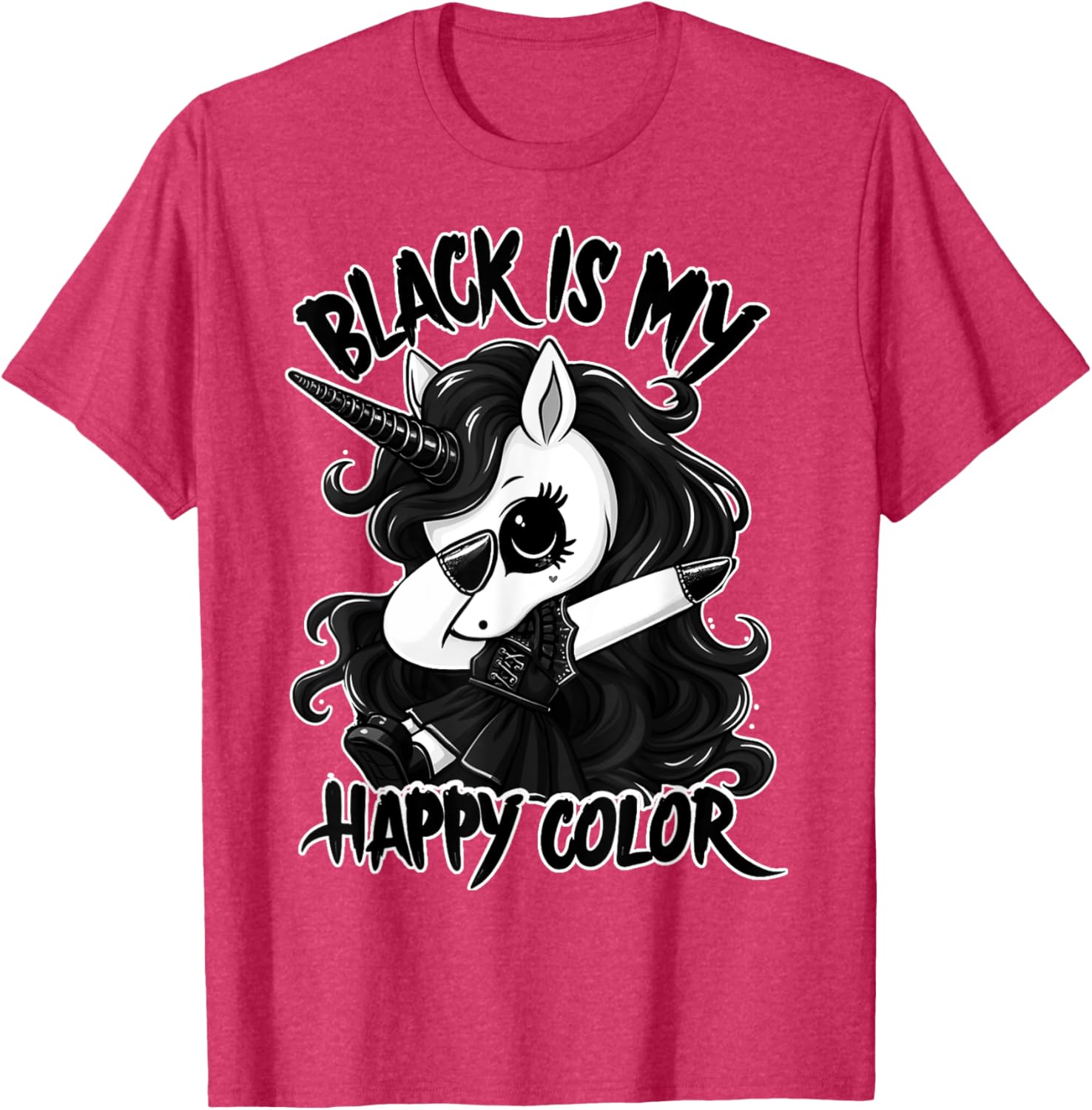 Gothic Unicorn Dabbing T-Shirt - Black is My Lucky Color Tee - 21