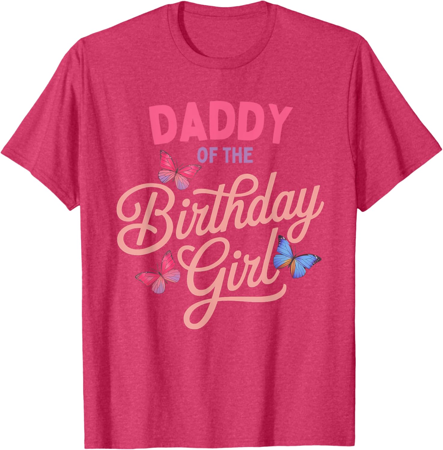 Daddy of the Birthday Girl Butterfly Family Matching T-Shirt - 2