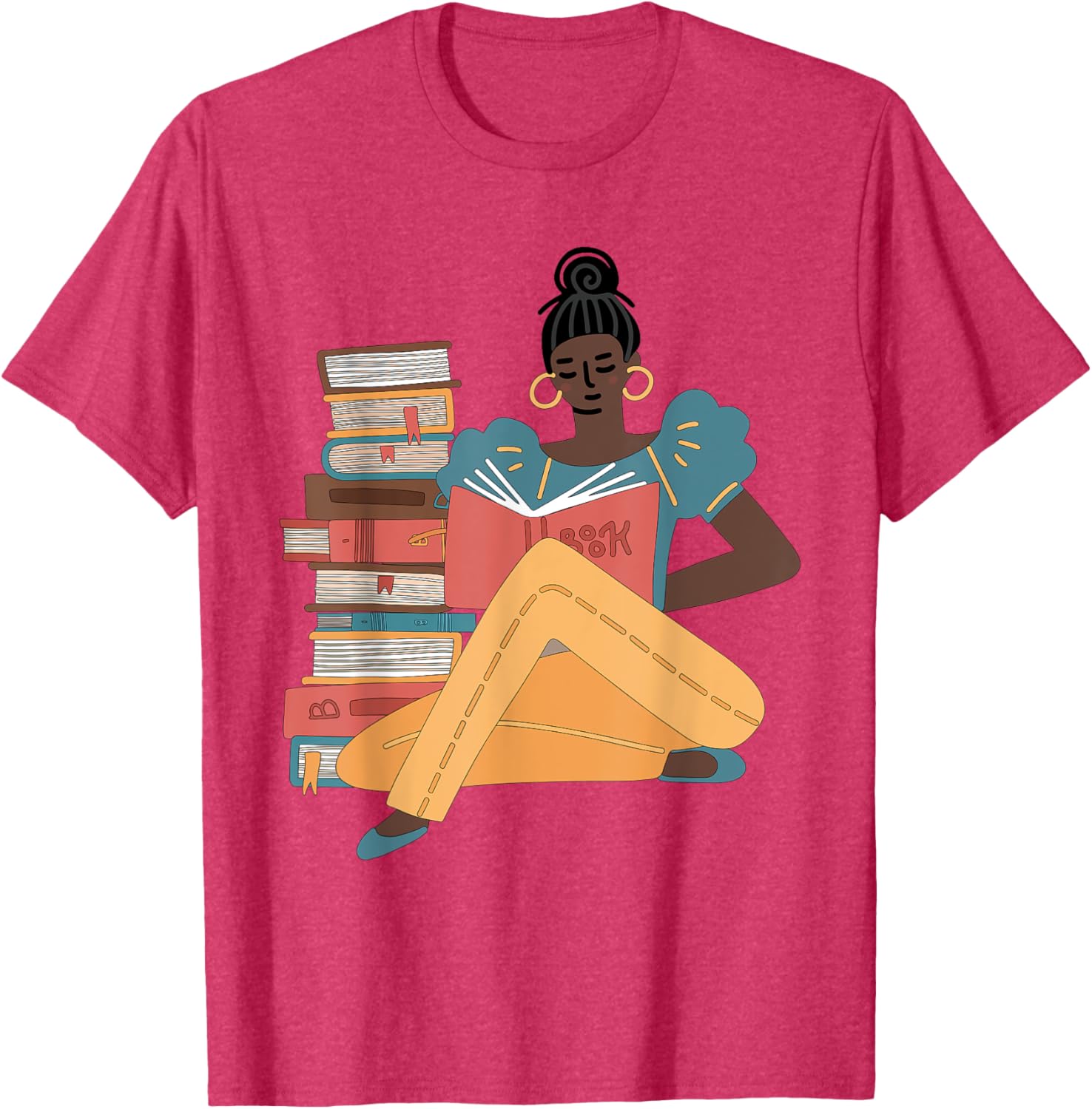 Black Brown Girls Read Books T-Shirt for Bookish Afro American Librarians - 8