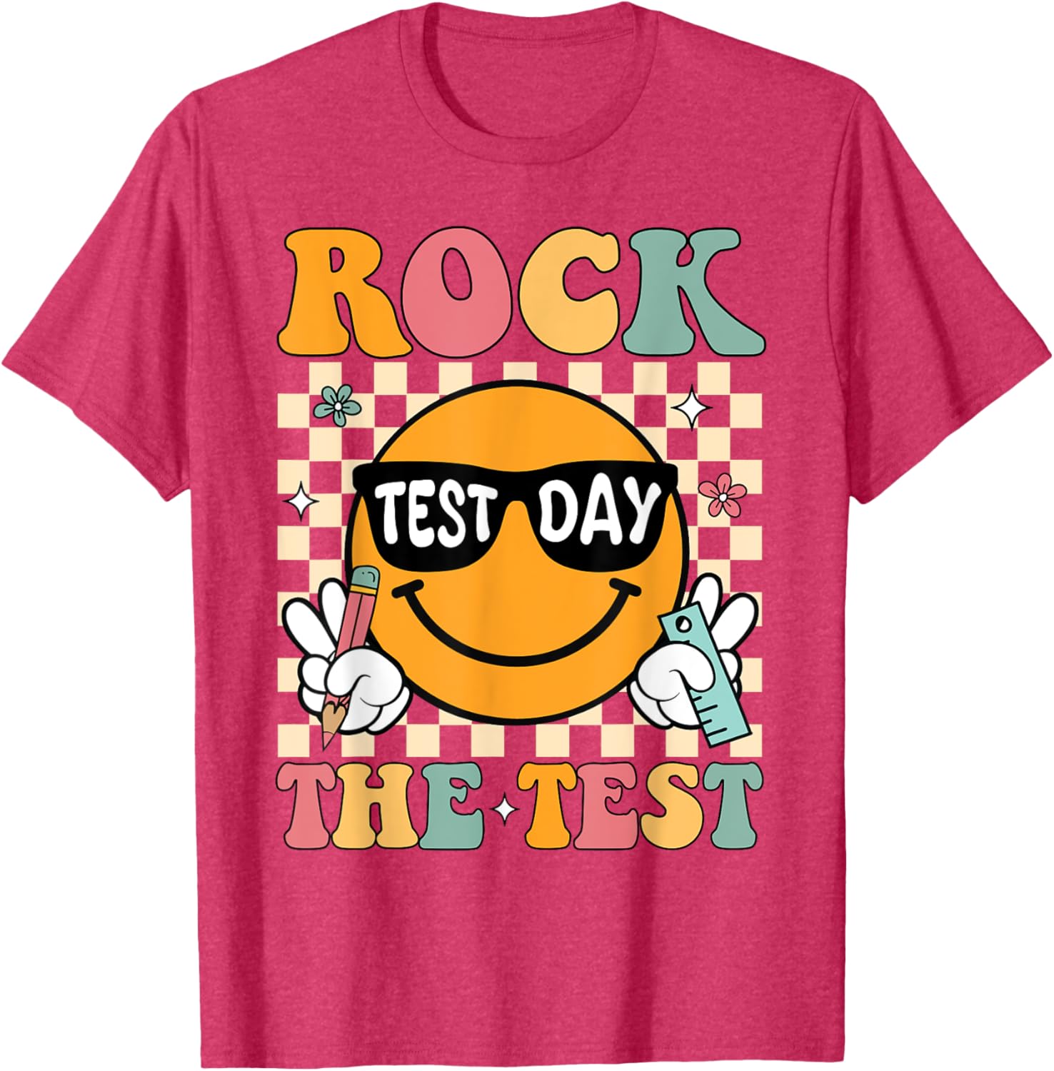 Test Day Rock The Test Teacher T-Shirt Motivational Gift for Educators - 17