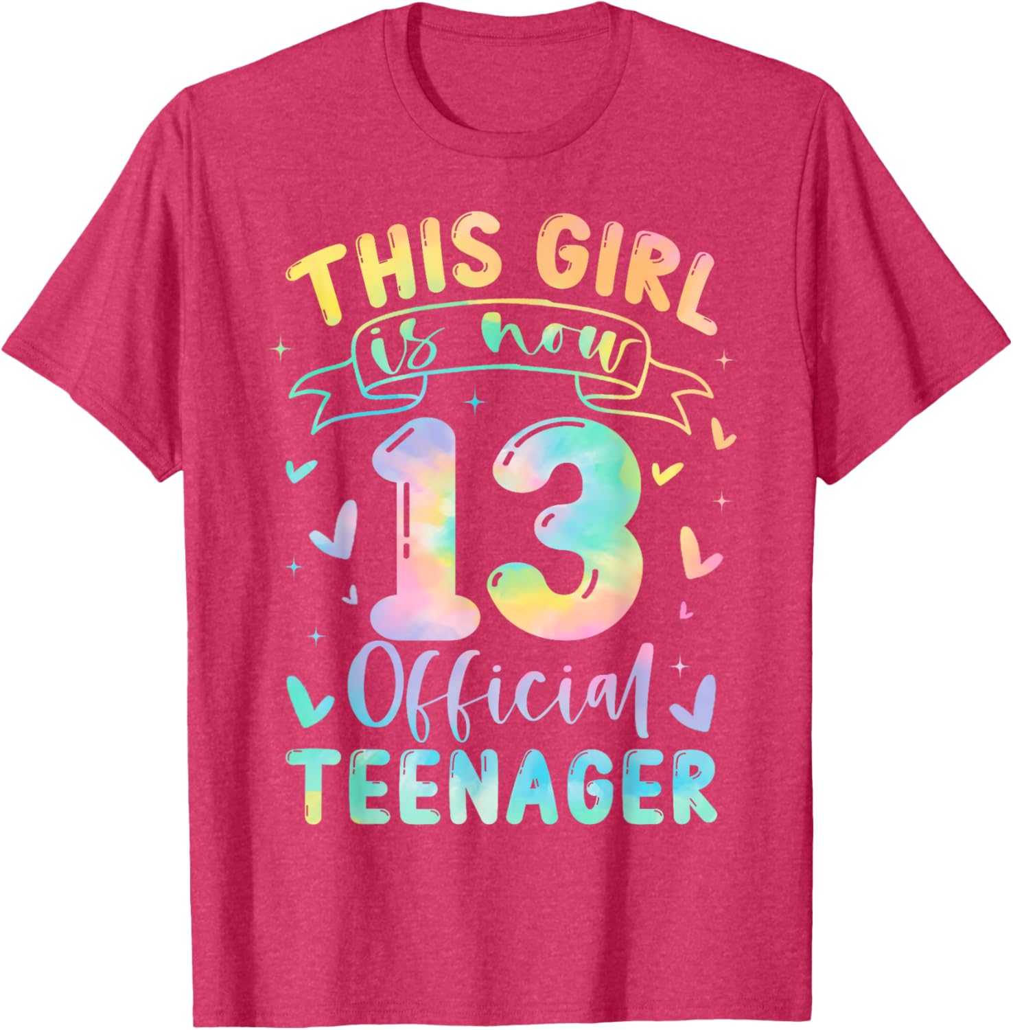 Cute 13th Birthday T-Shirt for Girls Official Teenager Celebration Gift - 13