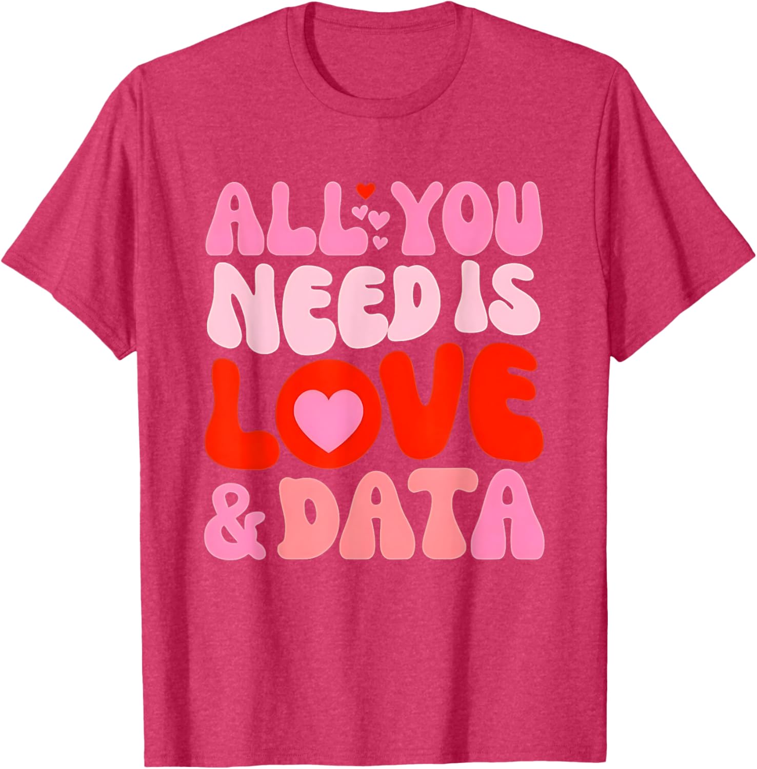 Retro Love and Data Teacher Valentine's Day T-Shirt for Educators - 7