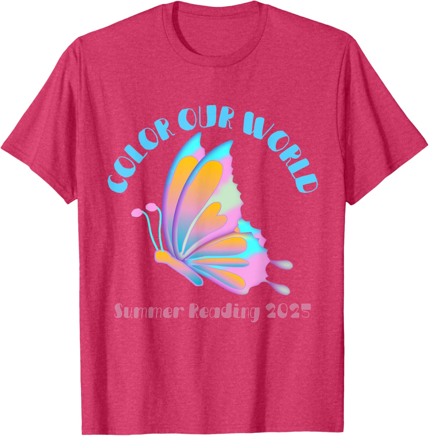 Color Our World Summer 2025 Butterfly T-Shirt for Reading Enthusiasts - 10