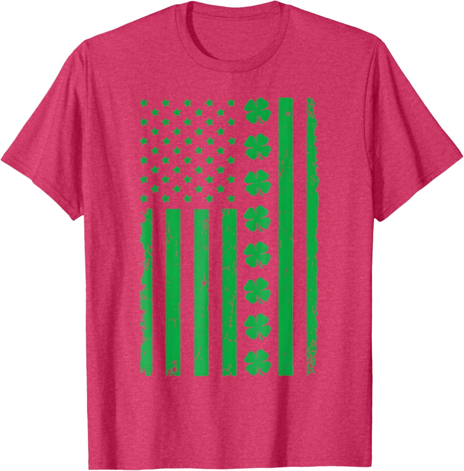 Stunning US American Flag T-Shirt with Shamrocks for St. Patrick's Day - 7